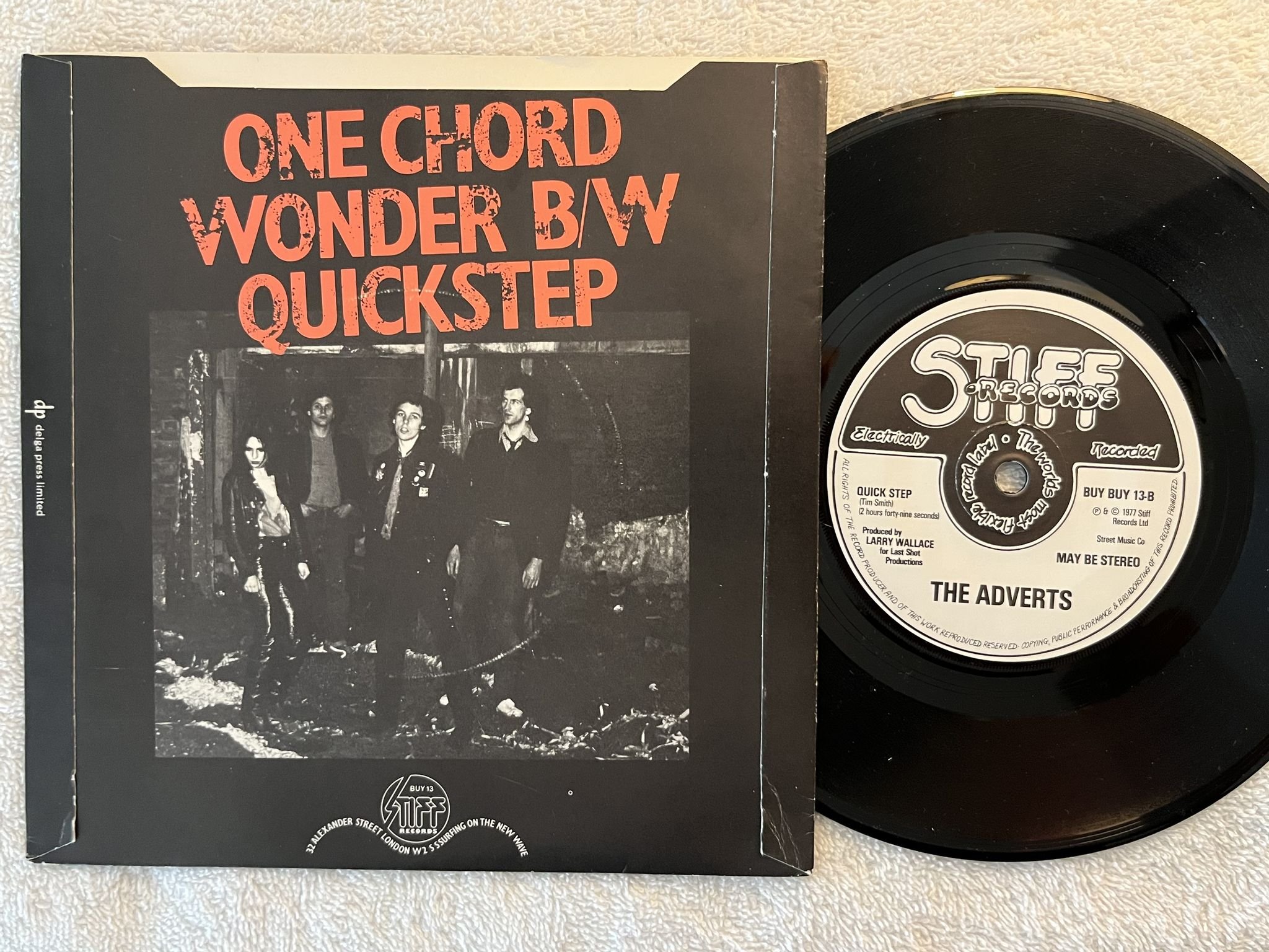 Omslagsbild för skivan THE ADVERTS One Chord Wonders 7" -77 UK STIFF BUY 13 ** Rare Punk 45 **