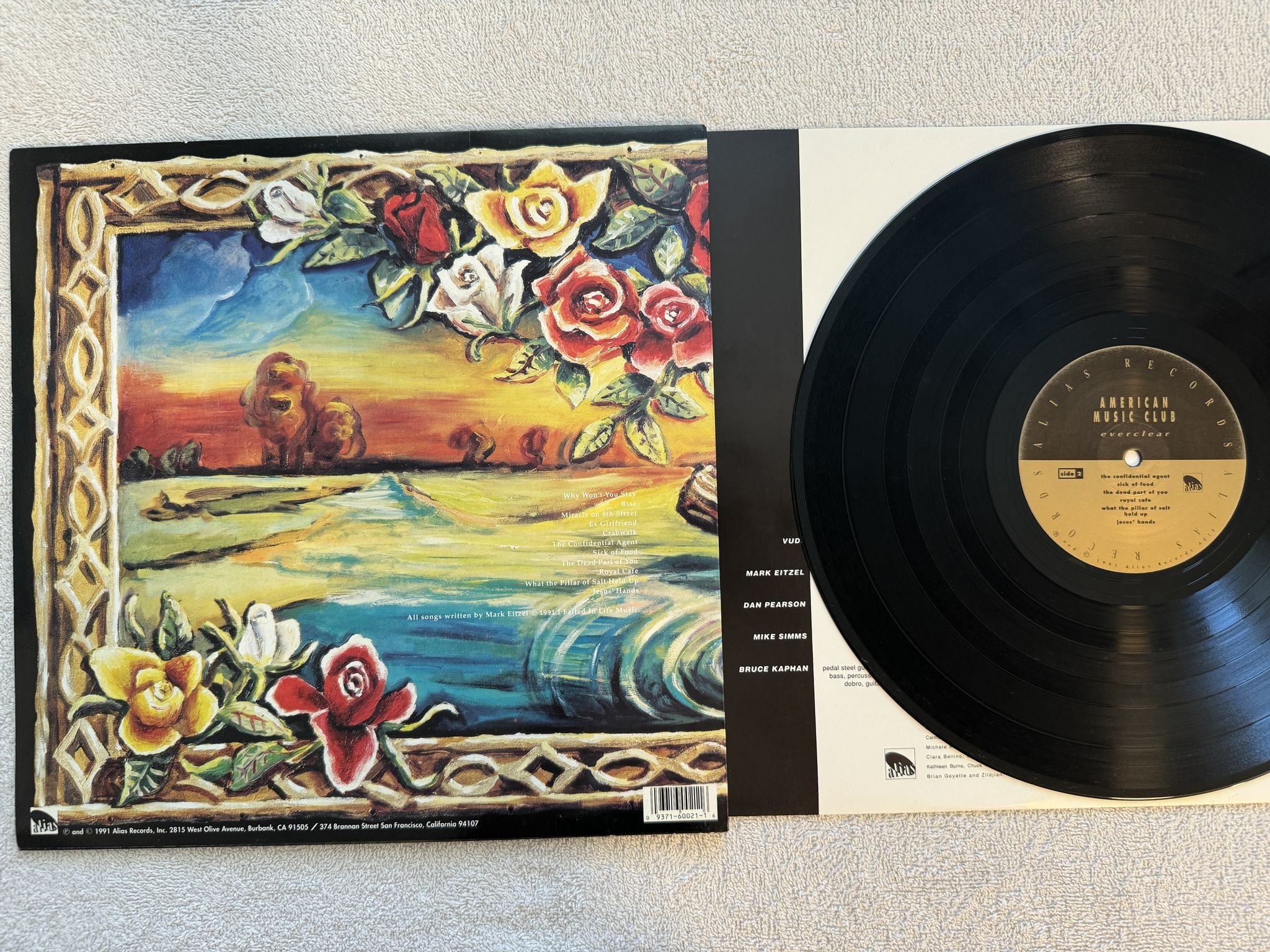 Omslagsbild för skivan AMERICAN MUSIC CLUB Everclear LP -91 US ALIAS A 015