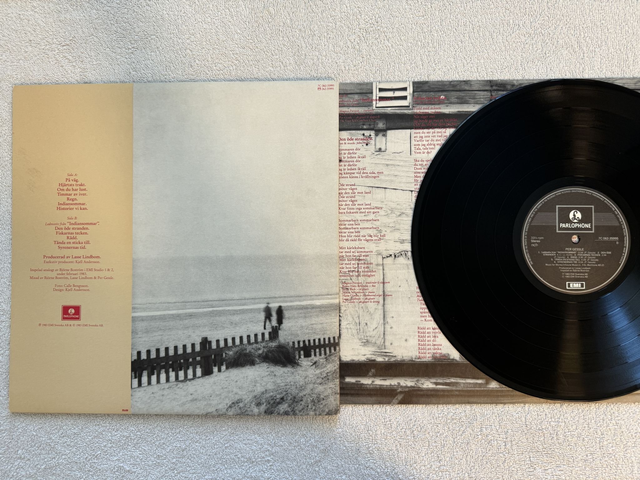 Omslagsbild för skivan PER GESSLE s/t LP -83 Swe PARLOPHONE 7C 062-35995 ** NICE SIGNATURE **