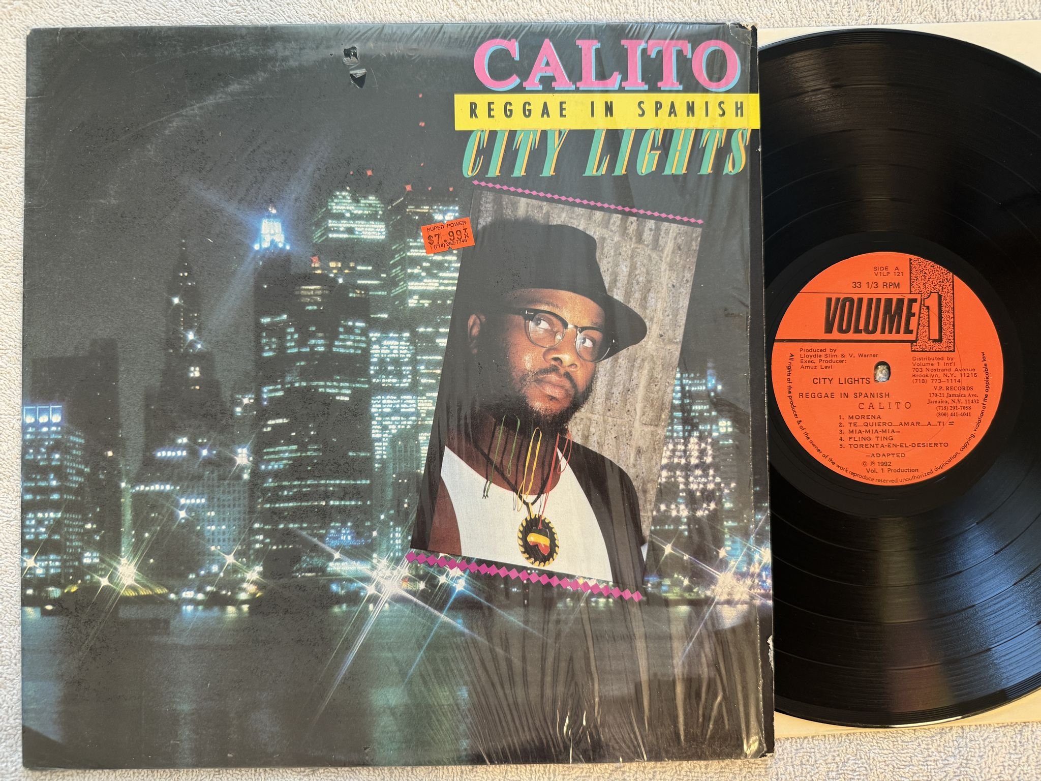Omslagsbild för skivan CALITO City Lights LP -92 US V1LP 121 ***Rare latin hip hop reggae ***