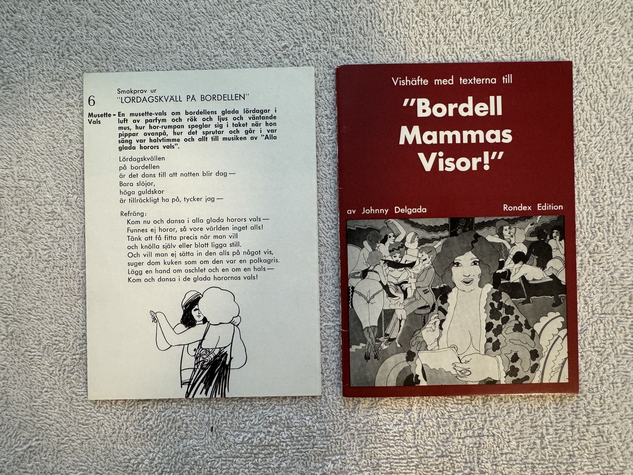 Omslagsbild för skivan Bordellmammas Visor! LP Rondex EP 101 *** w/ book with lyrics ***