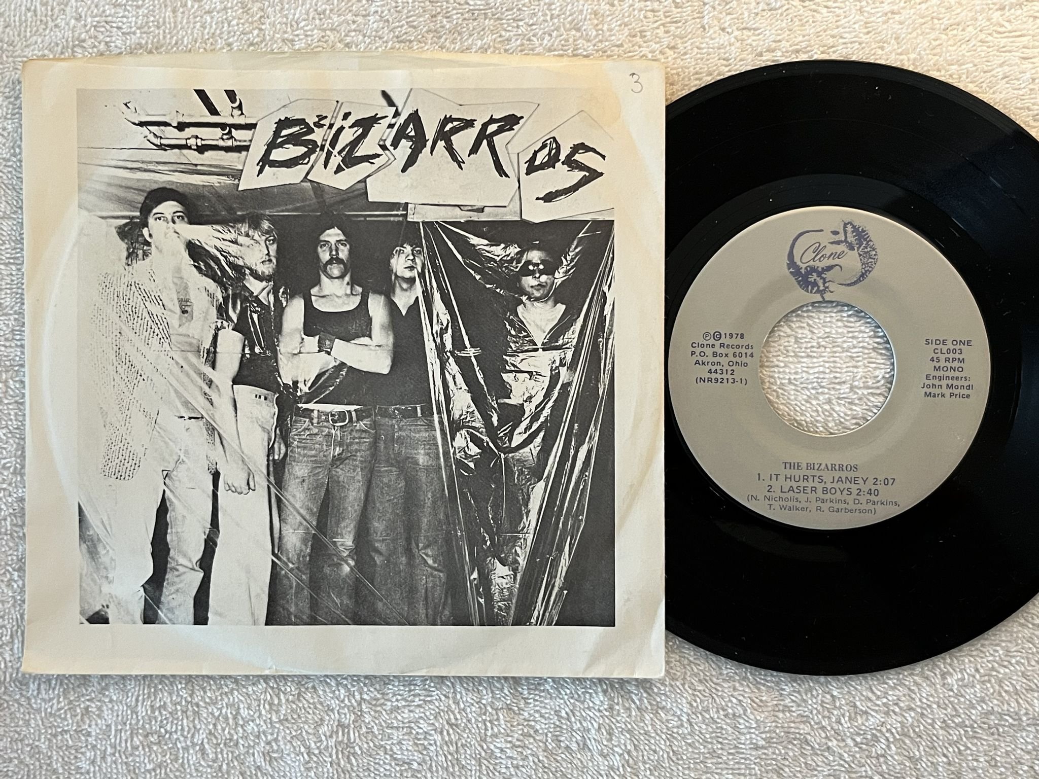 Omslagsbild för skivan BIZARROS Laser Boys 7" -78 US CLONE CL003 *** NEW WAVE **