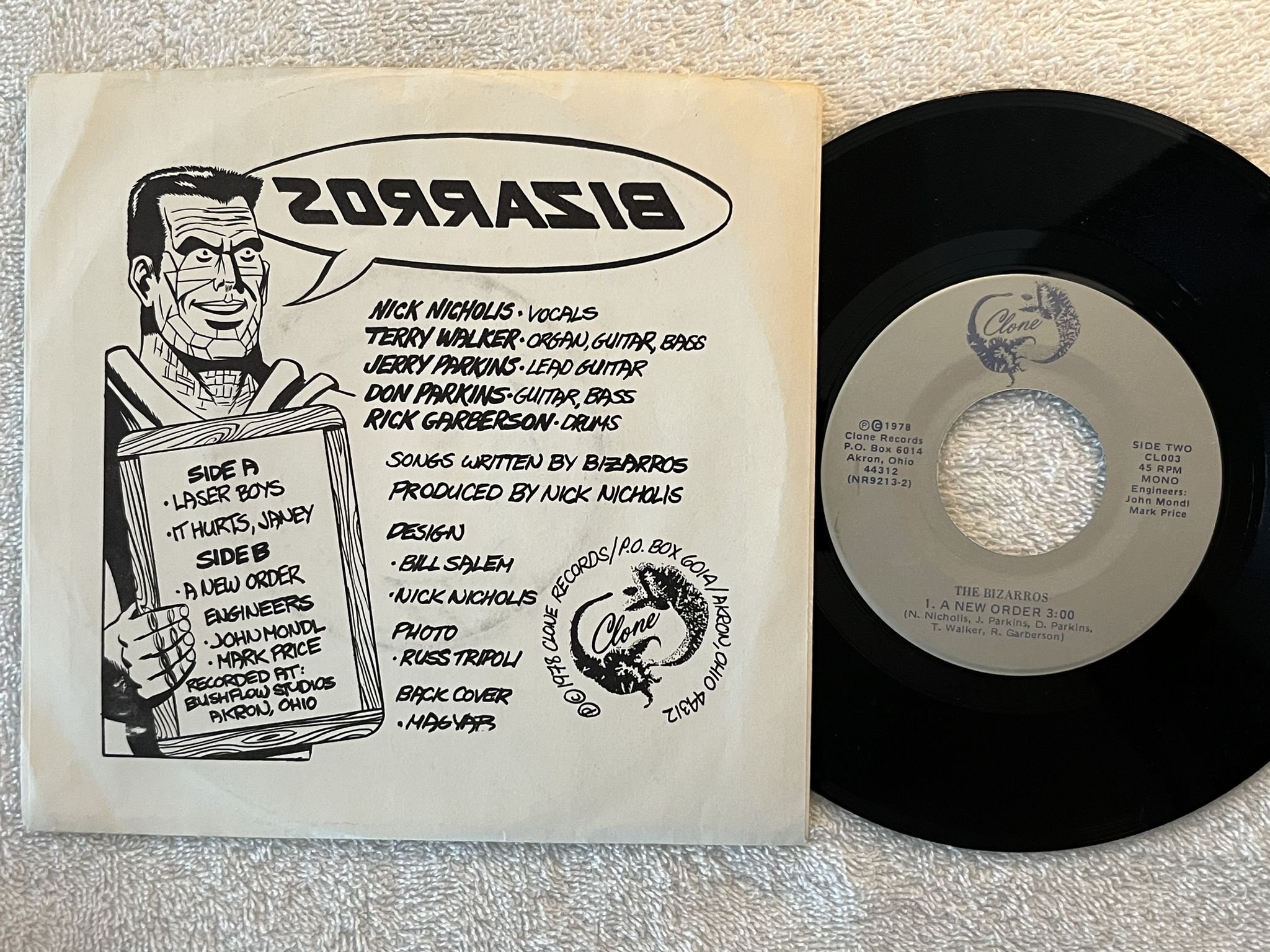 Omslagsbild för skivan BIZARROS Laser Boys 7" -78 US CLONE CL003 *** NEW WAVE **