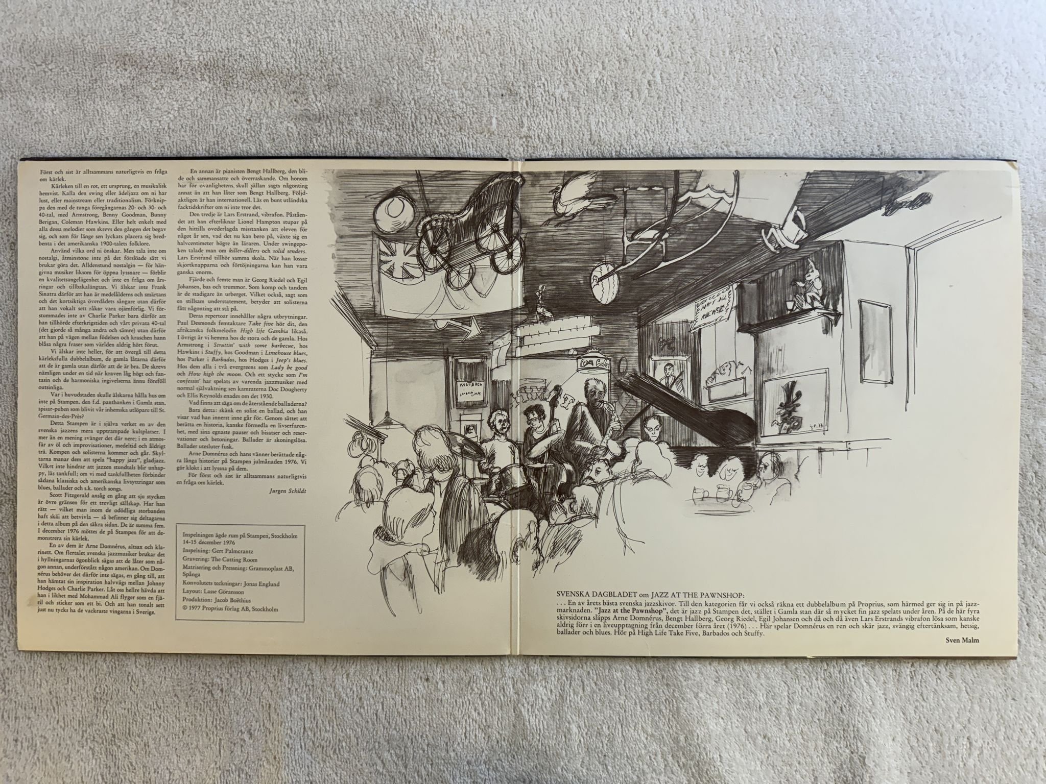 Omslagsbild för skivan ARNE DOMNERUS jazz at the Pawnshop 2xLP Swe PROPRIUS PROP 7778-79 * audiophile *