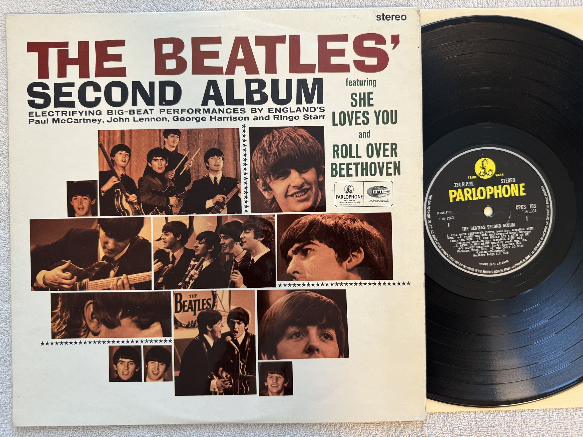 Omslagsbild för skivan THE BEATLES Second Album LP -66 PARLOPHONE export press CPCS 103 * VERY RARE *
