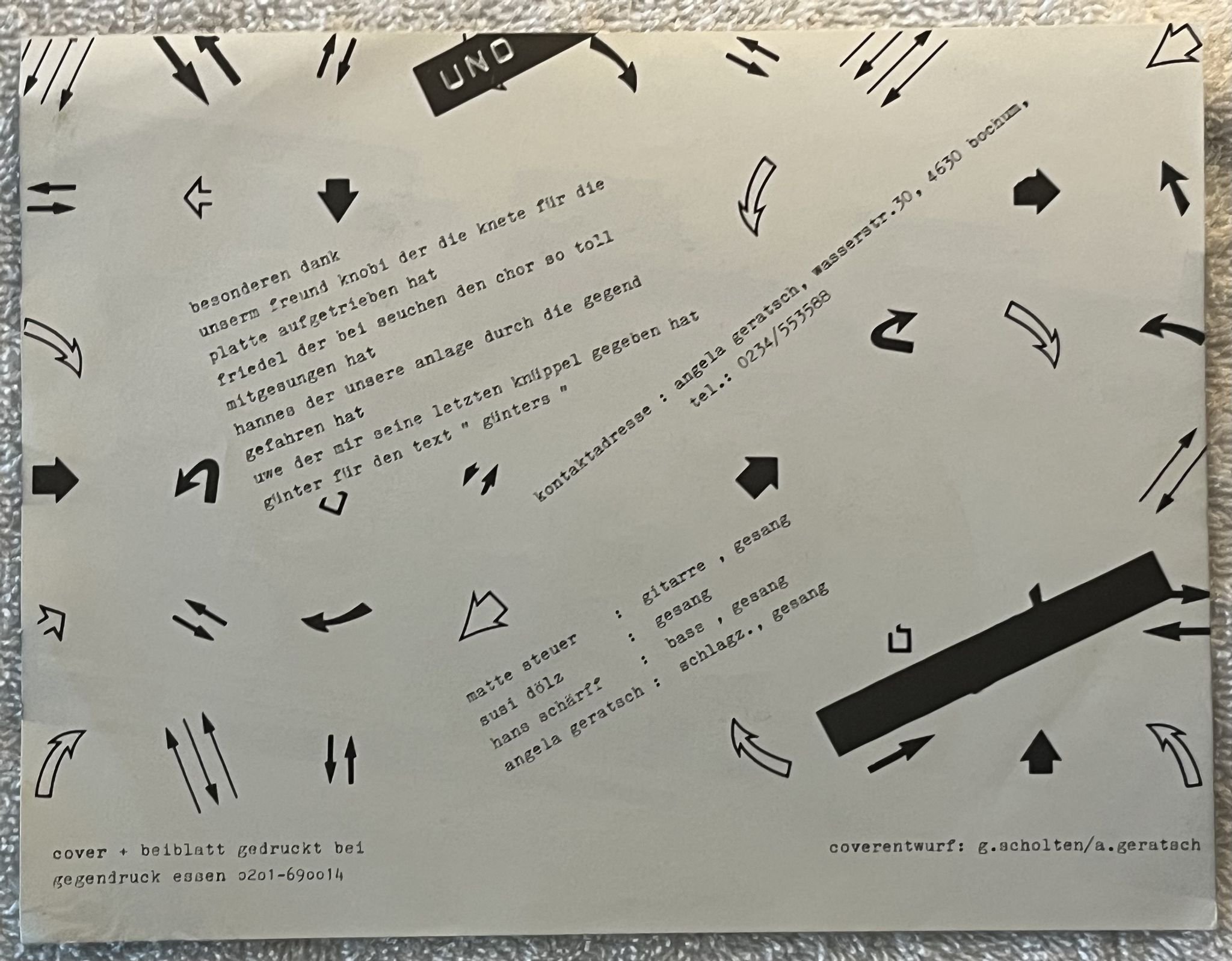 Omslagsbild för skivan TOLLWUT seuchen 7" -81 Ger SPEP 101 ** Punk 45 **