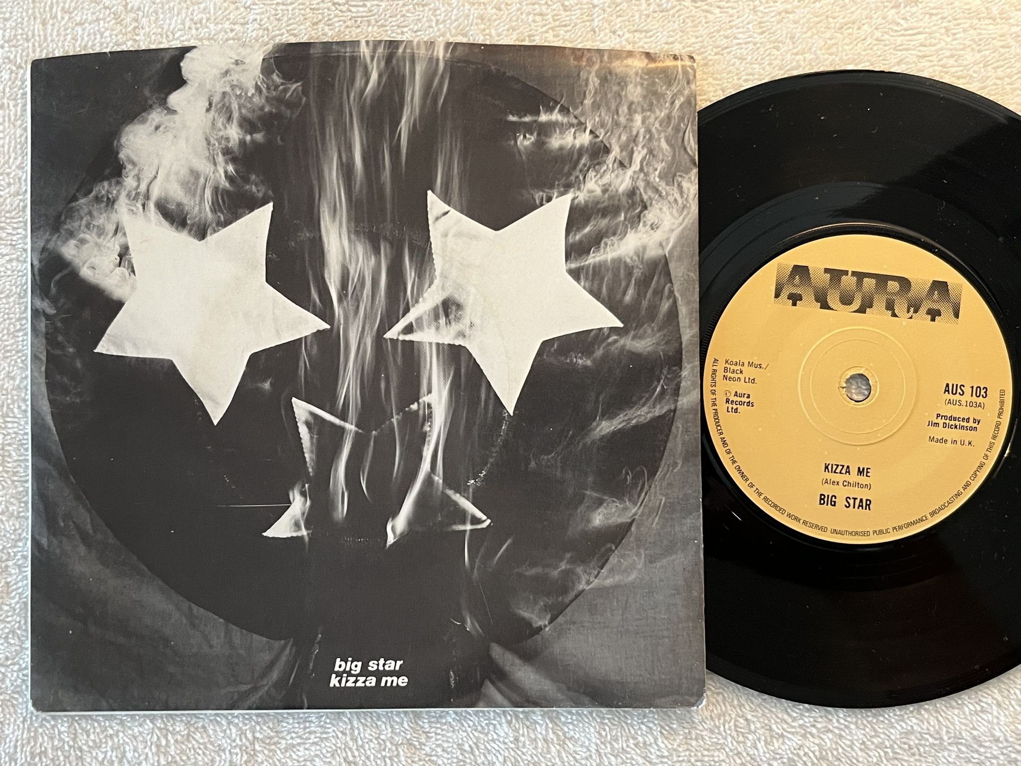 Omslagsbild för skivan BIG STAR kizza me 7" -78 UK AURA AUS 103 ** CLASSIC **