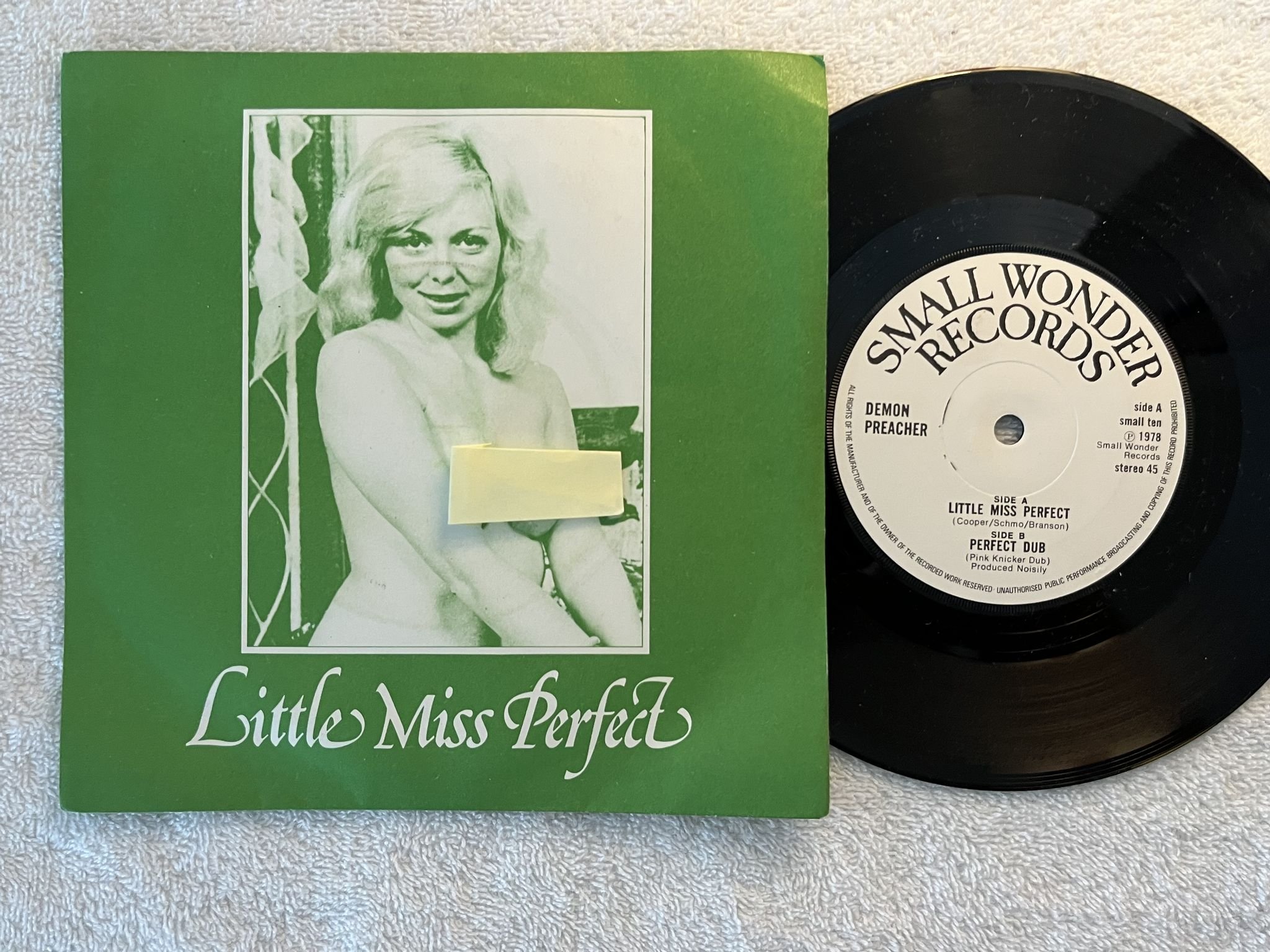 Omslagsbild för skivan DEMON PREACHER little miss perfect 7" UK -78 small ten ** RARE PUNK 45 **