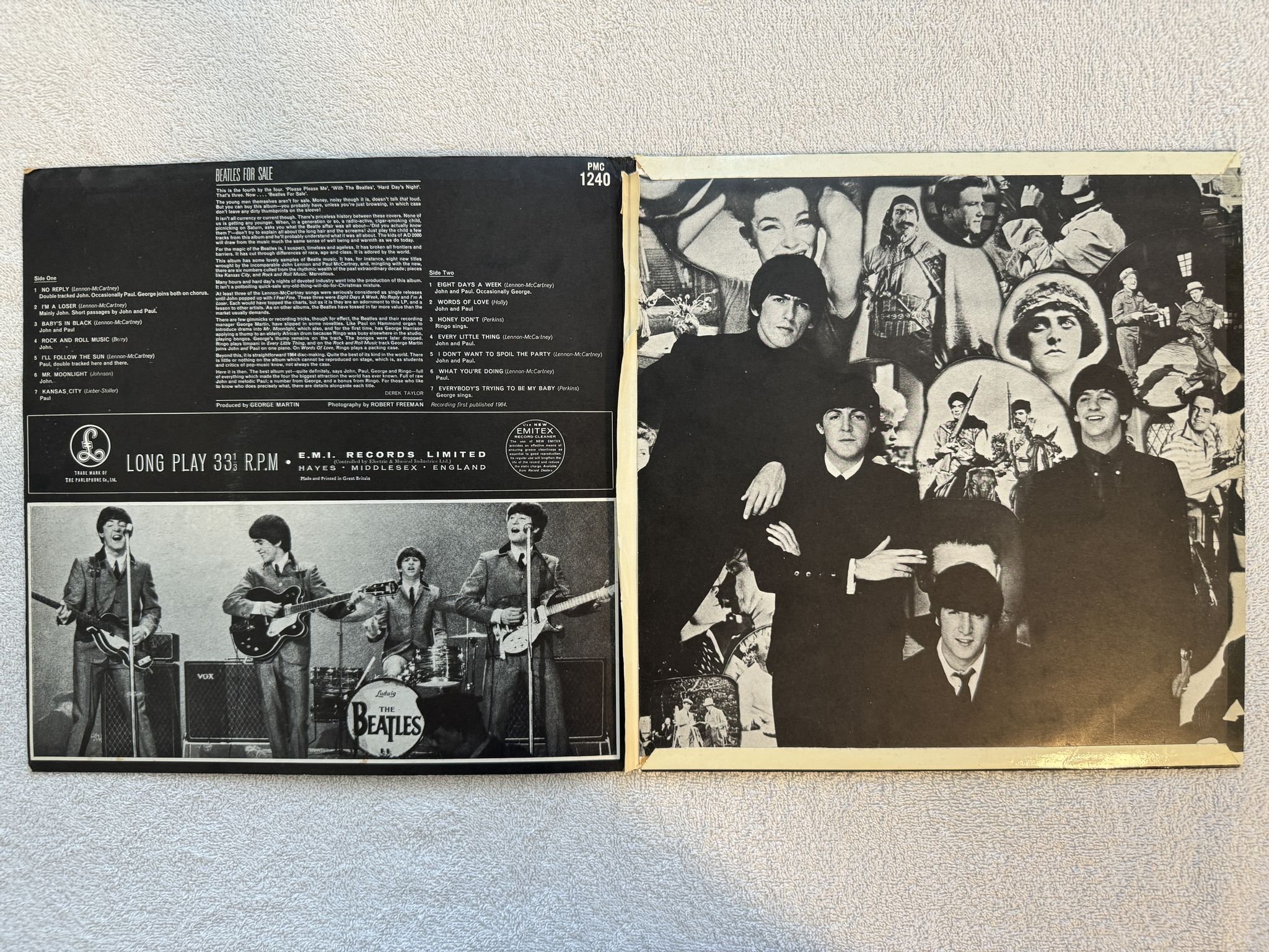 Omslagsbild för skivan THE BEATLES Beatles for sale LP -64 Swe PARLOPHONE PMC 1240