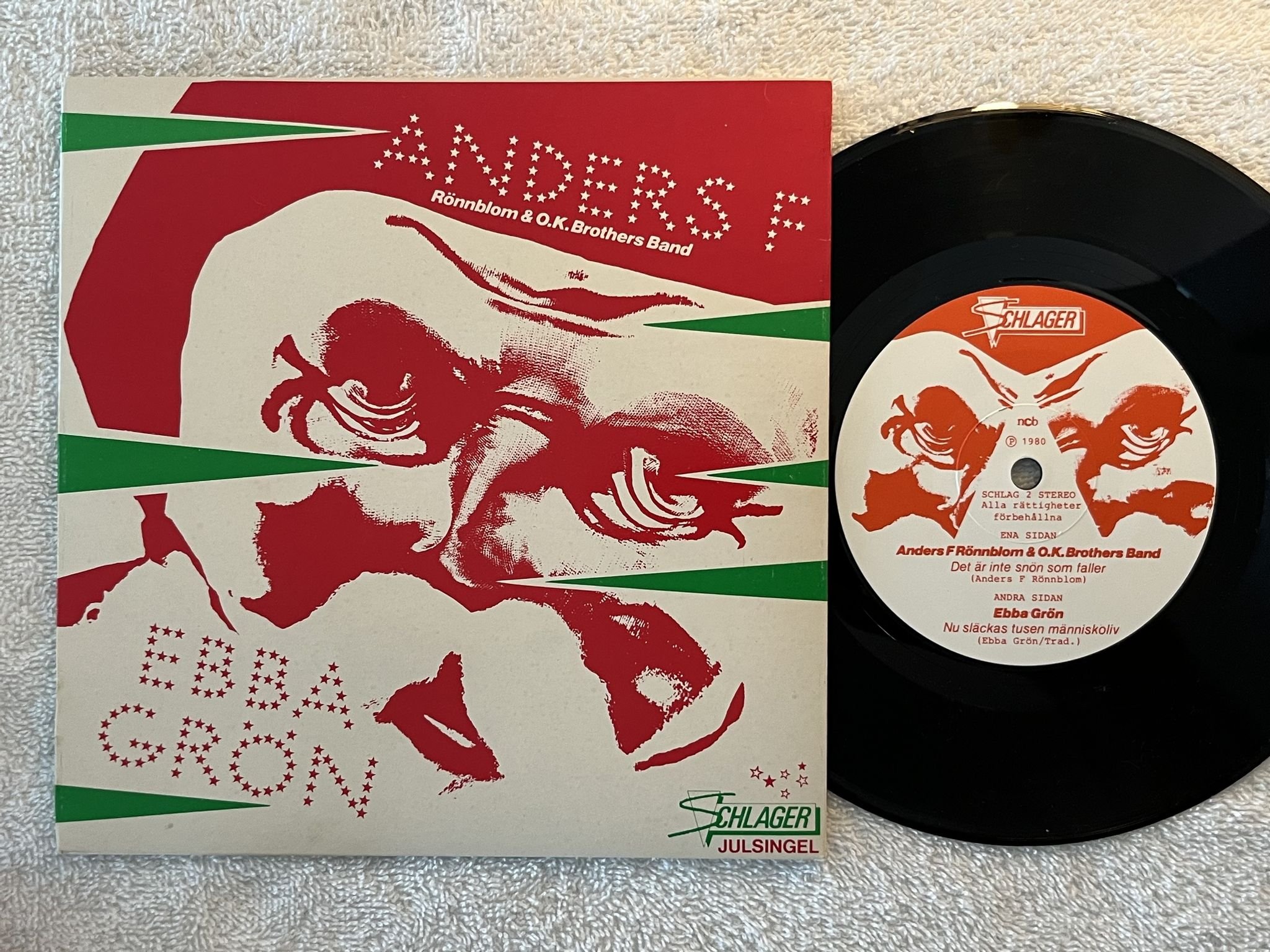 Omslagsbild för skivan EBBA GRÖN nu släckas tusen människoliv 7" -80 schlager SCHLAG 2