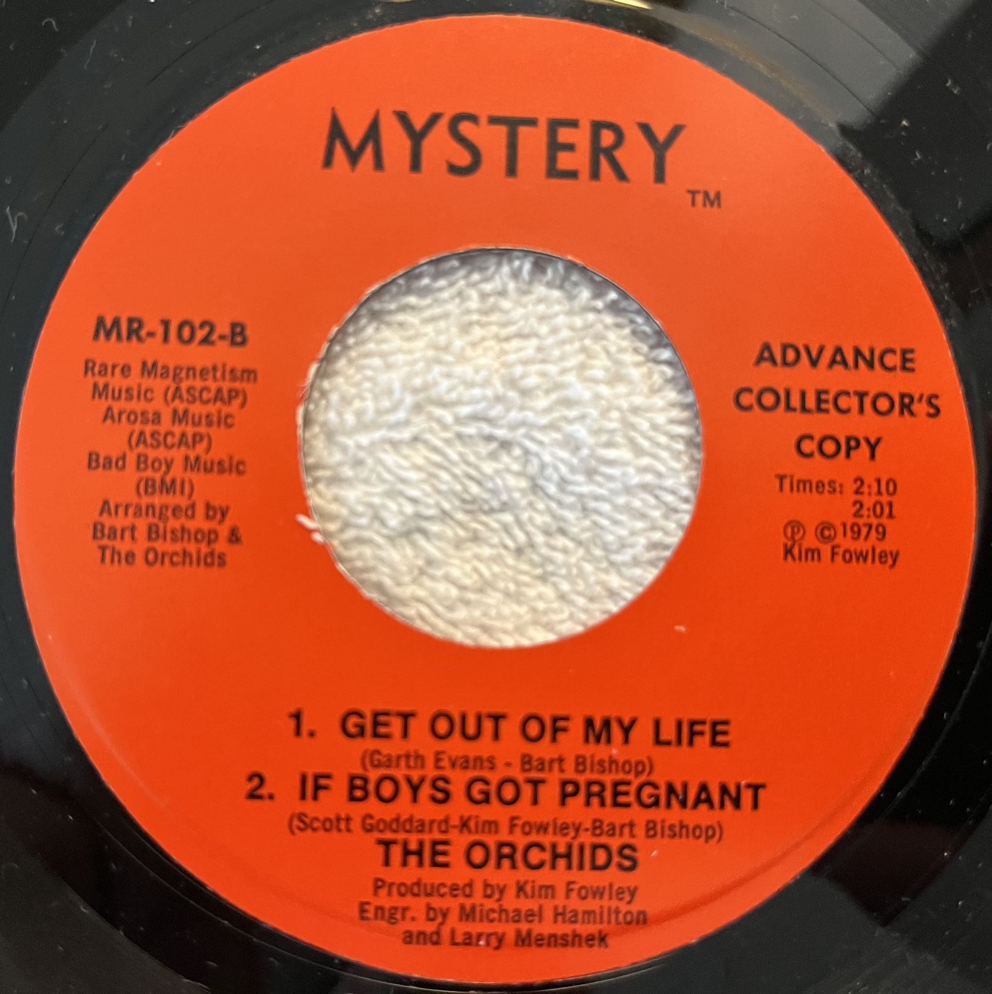 Omslagsbild för skivan THE ORCHIDS Teenage Babylon 7" -79 US MYSTERY MR-102 ** NEW WAVE **