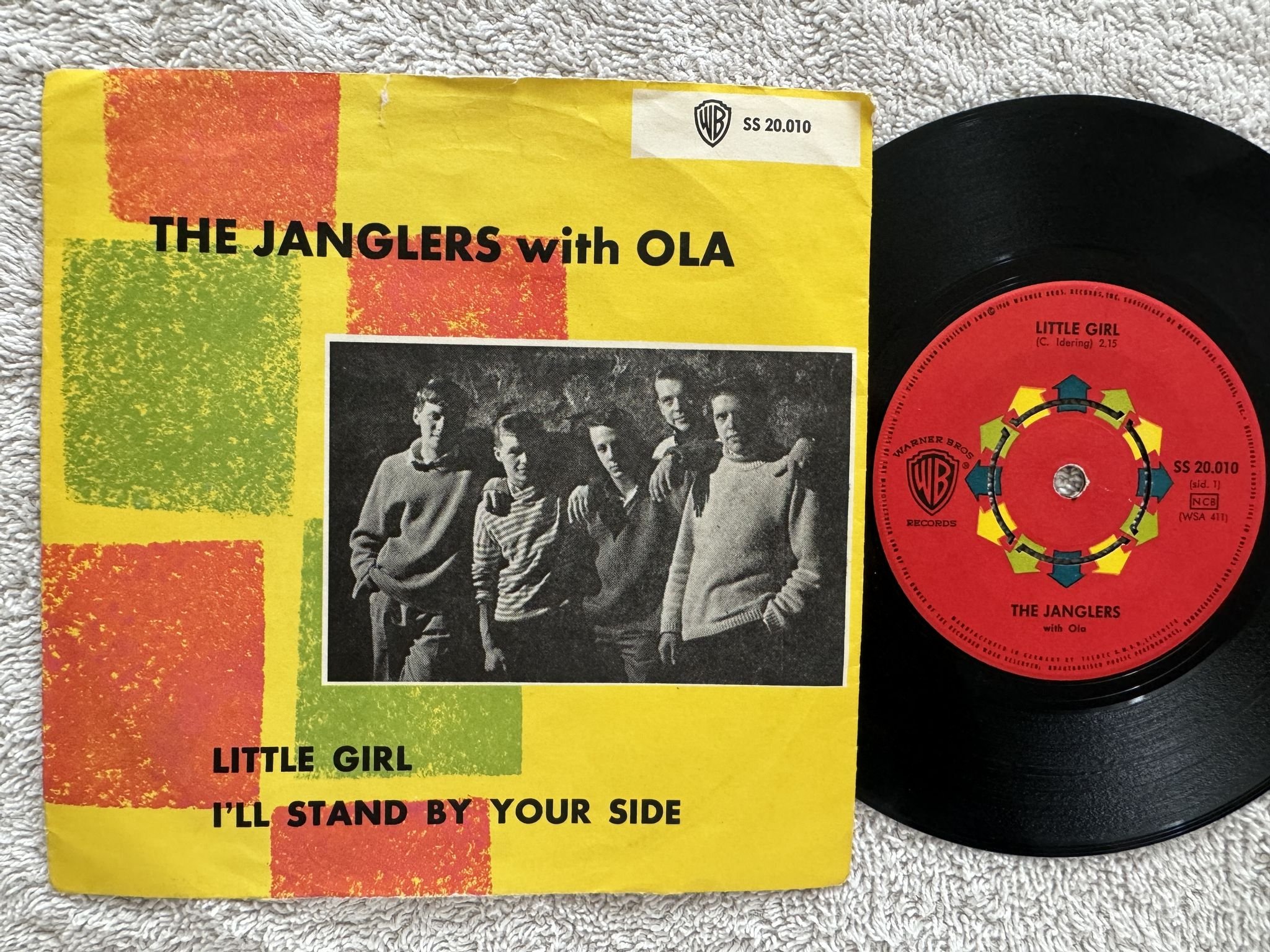 Omslagsbild för skivan THE JANGLERS WITH OLA Little Girl 7" -64 WARNER SS 20010 *** RARE ***