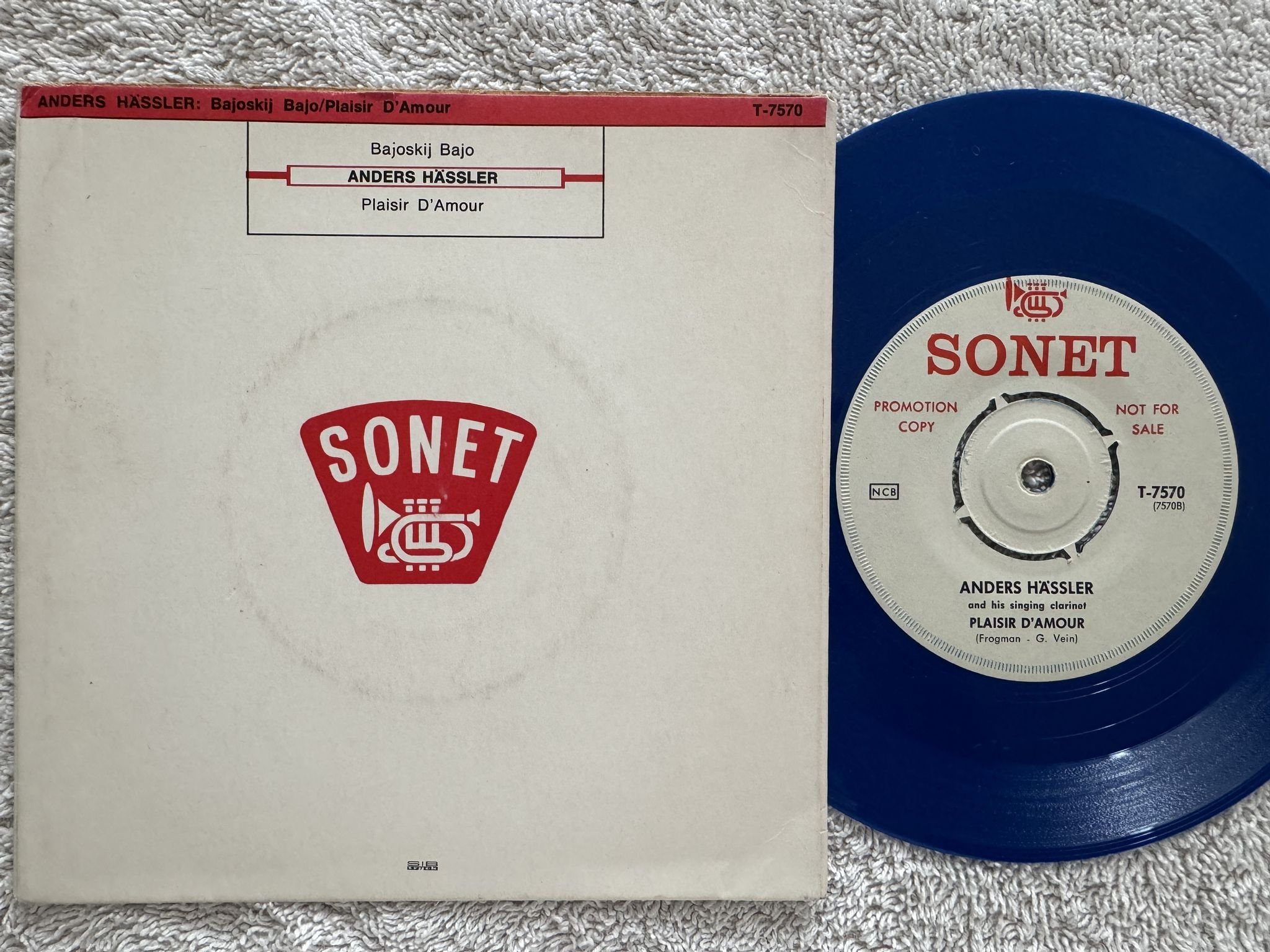 Omslagsbild för skivan ANDERS HÄSSLER Bajoskij Bajo 7" -63 SONET T-7570 *** RARE PROMO ***