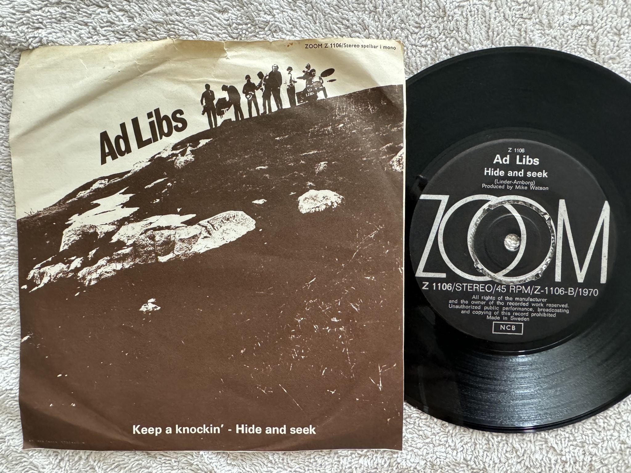 Omslagsbild för skivan AD LIBS keep a knockin' 7" Swe ZOOM Z 1106