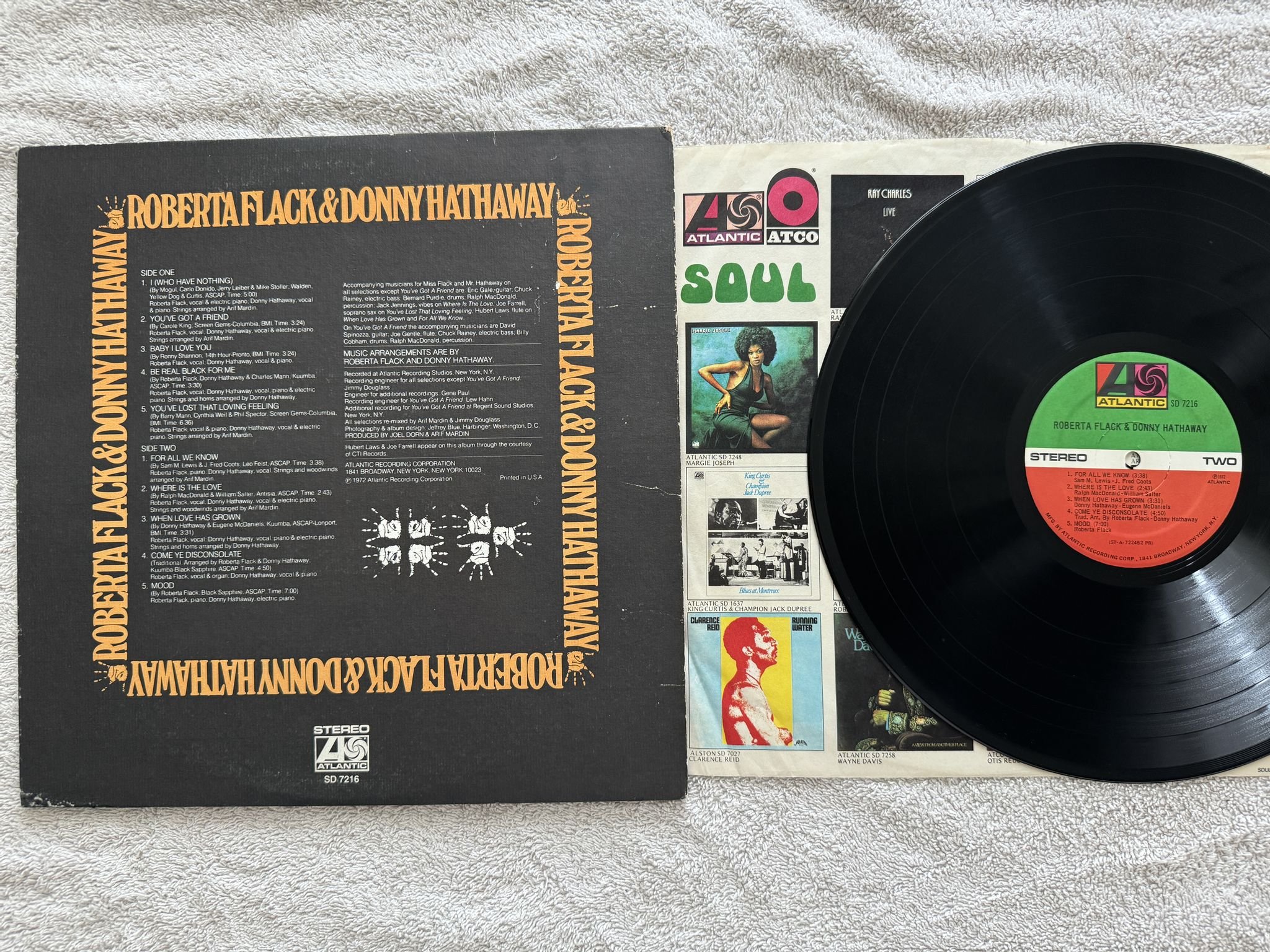 Omslagsbild för skivan ROBERTA FLACK & DONNY HATHAWAY s/t LP -72 US ATLANTIC SD 7216