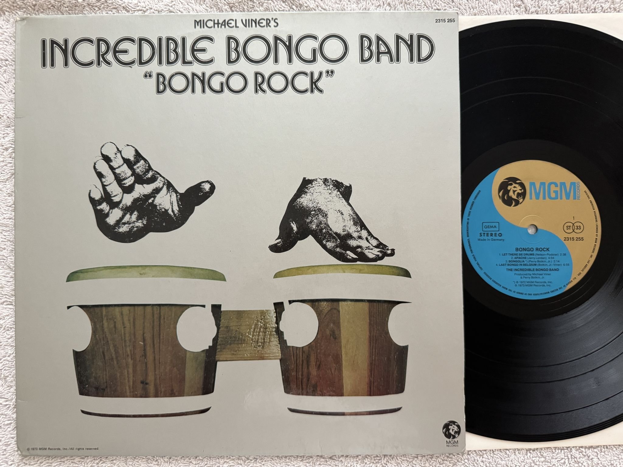 Omslagsbild för skivan INCREDIBLE BONGO BAND bongo rock LP -73 Ger MGM 2315255 ** BREAK CLASSIC **