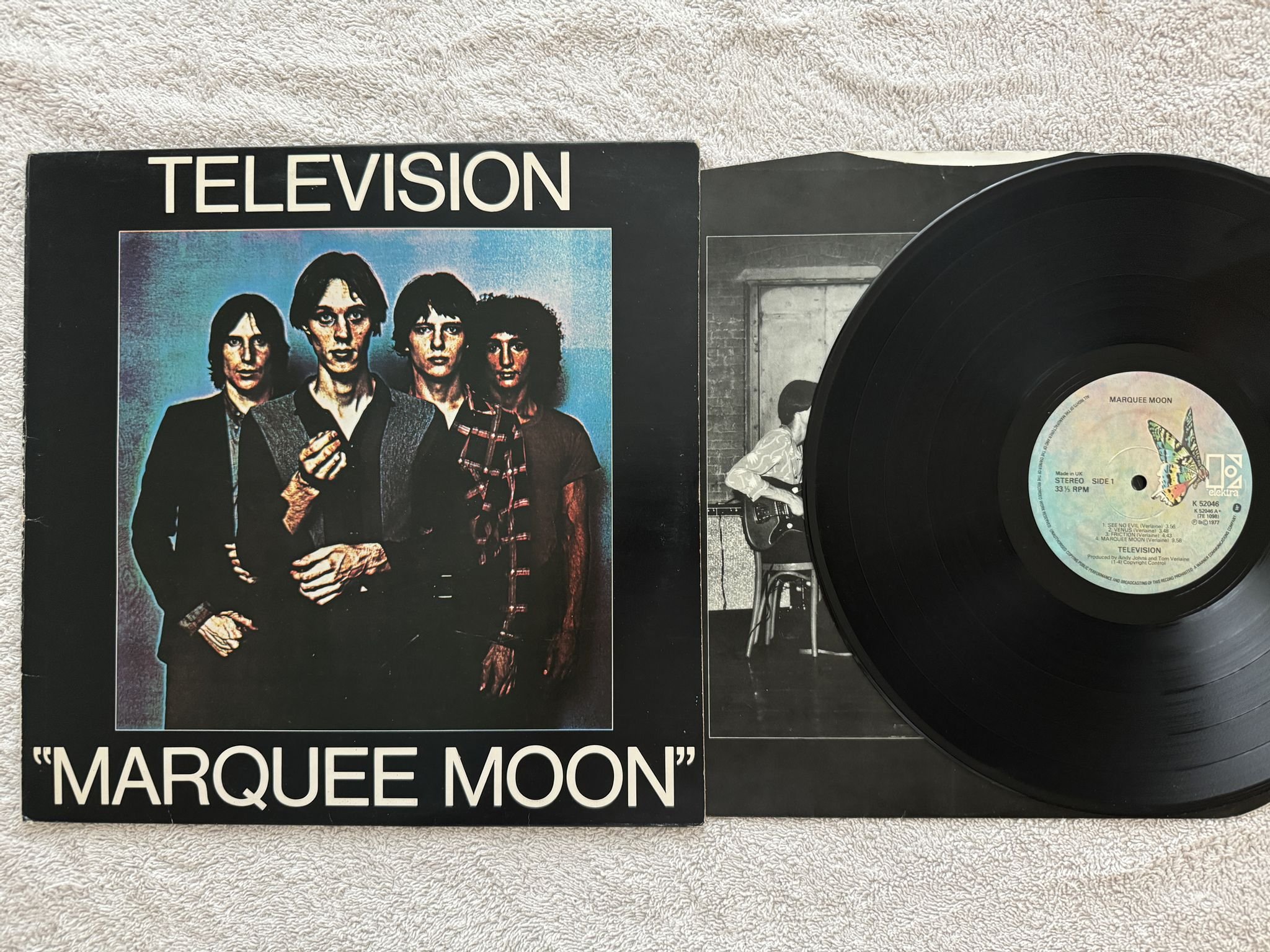 Omslagsbild för skivan TELEVISION marquee moon LP -77 UK ELEKTRA K 52046 ** CLASSIC **