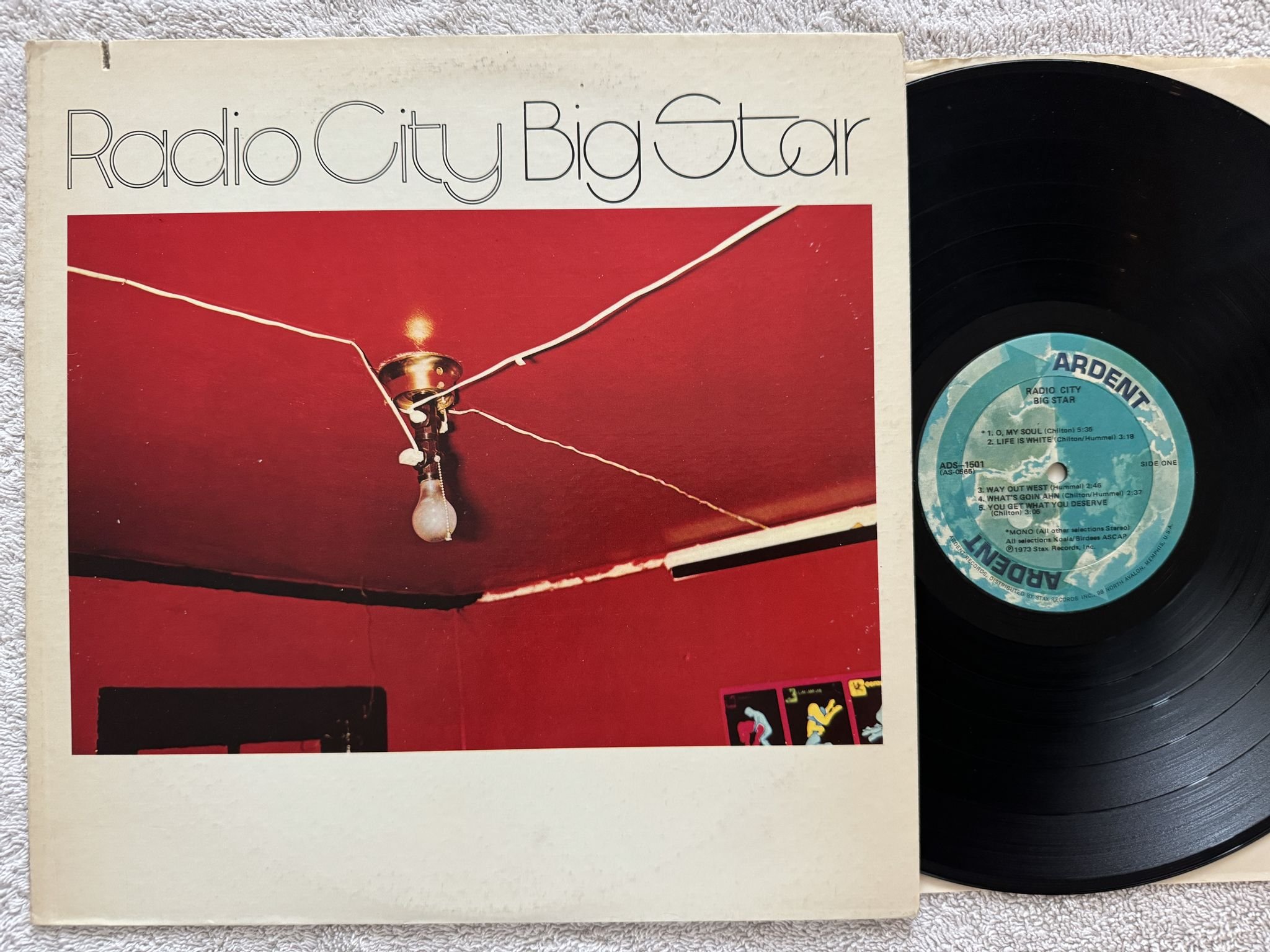 Omslagsbild för skivan BIG STAR radio city LP -73 US ARDENT ADS 1501 *** RARE SONIC PRESS ***