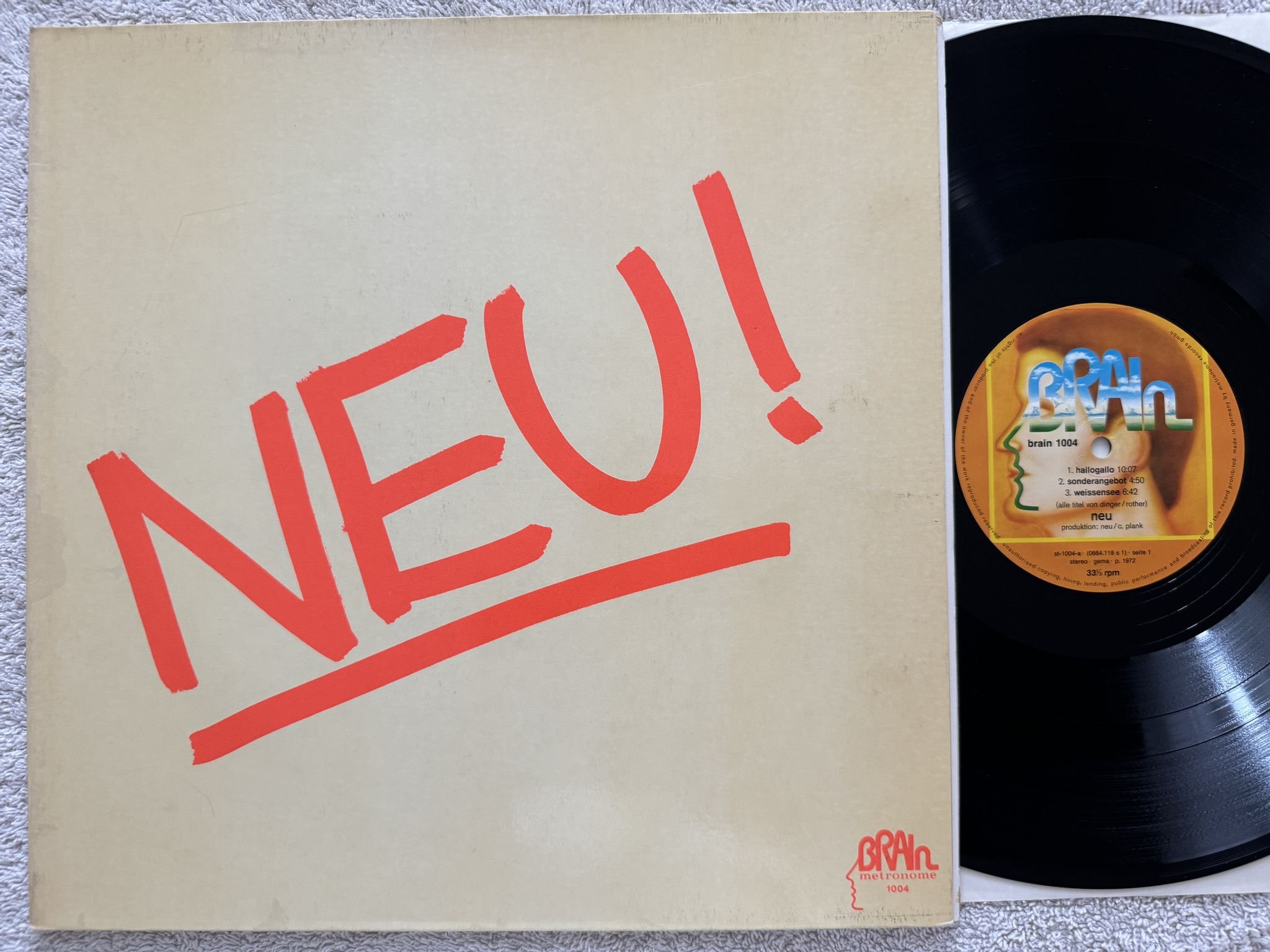 Omslagsbild för skivan NEU! - Neu! LP -72/77 Ger BRAIN 1004 *** CLASSIC KRAUTROCK ***