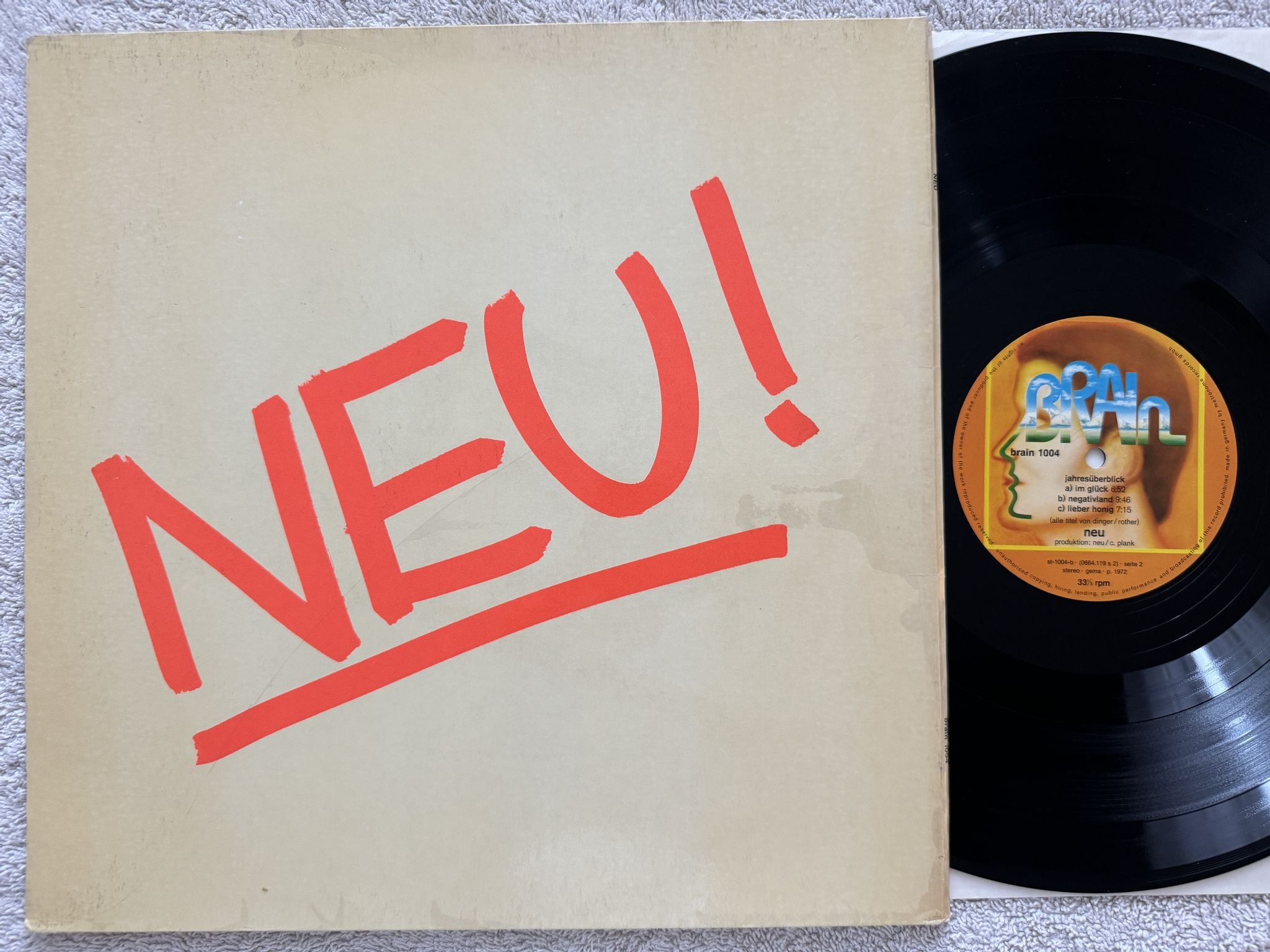 Omslagsbild för skivan NEU! - Neu! LP -72/77 Ger BRAIN 1004 *** CLASSIC KRAUTROCK ***