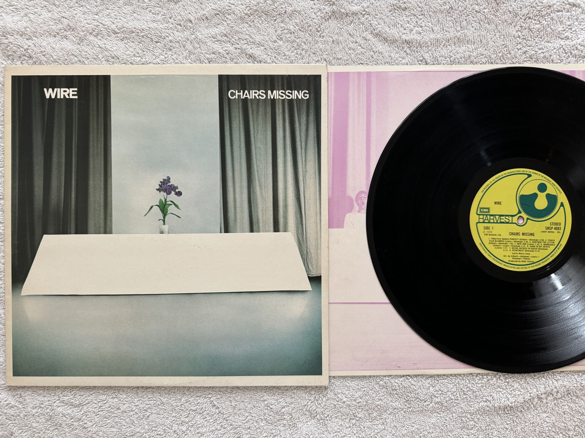 Omslagsbild för skivan WIRE chairs missing LP -78 UK HARVEST SHSP 4093 *** POST-PUNK ***