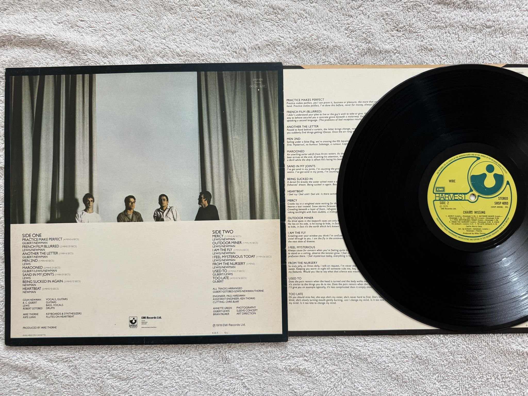 Omslagsbild för skivan WIRE chairs missing LP -78 UK HARVEST SHSP 4093 *** POST-PUNK ***