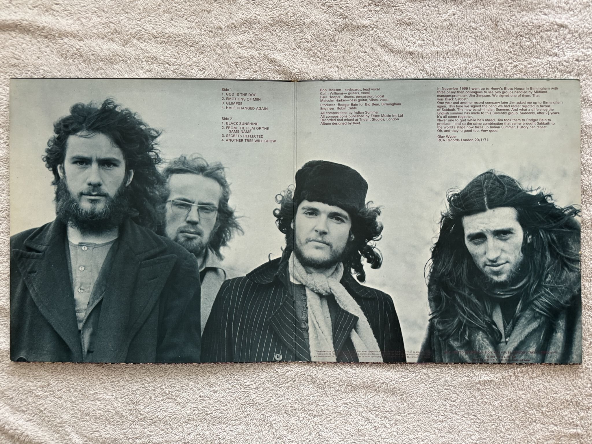 Omslagsbild för skivan INDIAN SUMMER s/t LP -71 UK RCA NEON NE-3 *** Rare Prog Rock ***