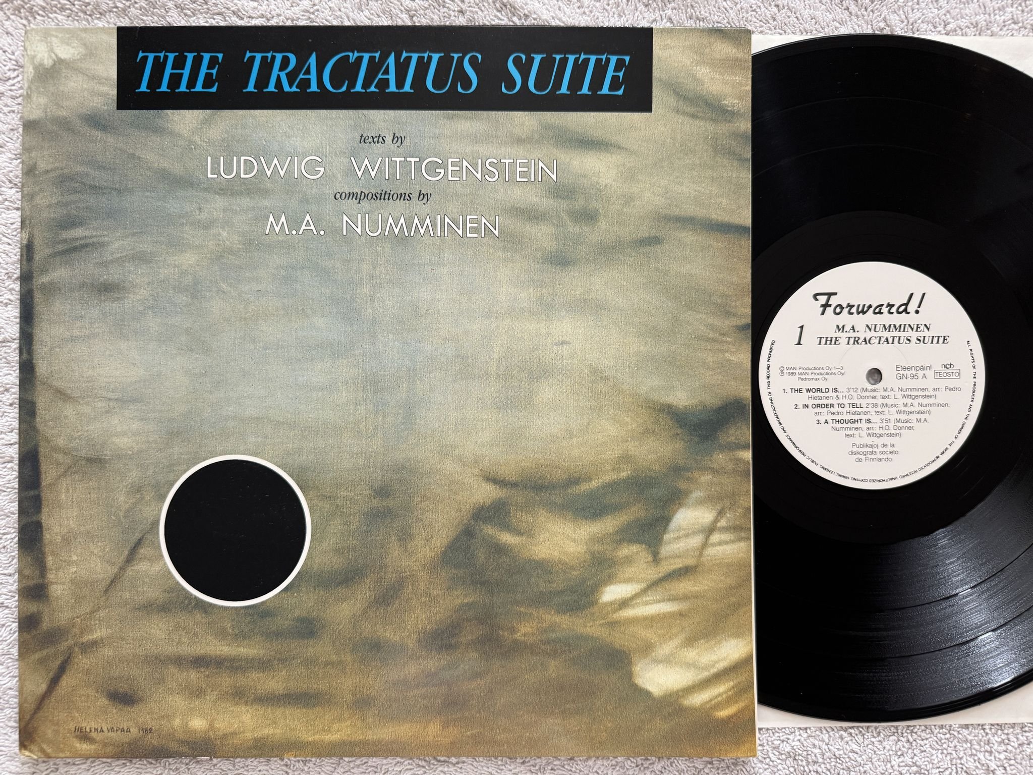 Omslagsbild för skivan M.A. NUMMINEN tractatus suite LP -89 Finland FORWARD! GN-95