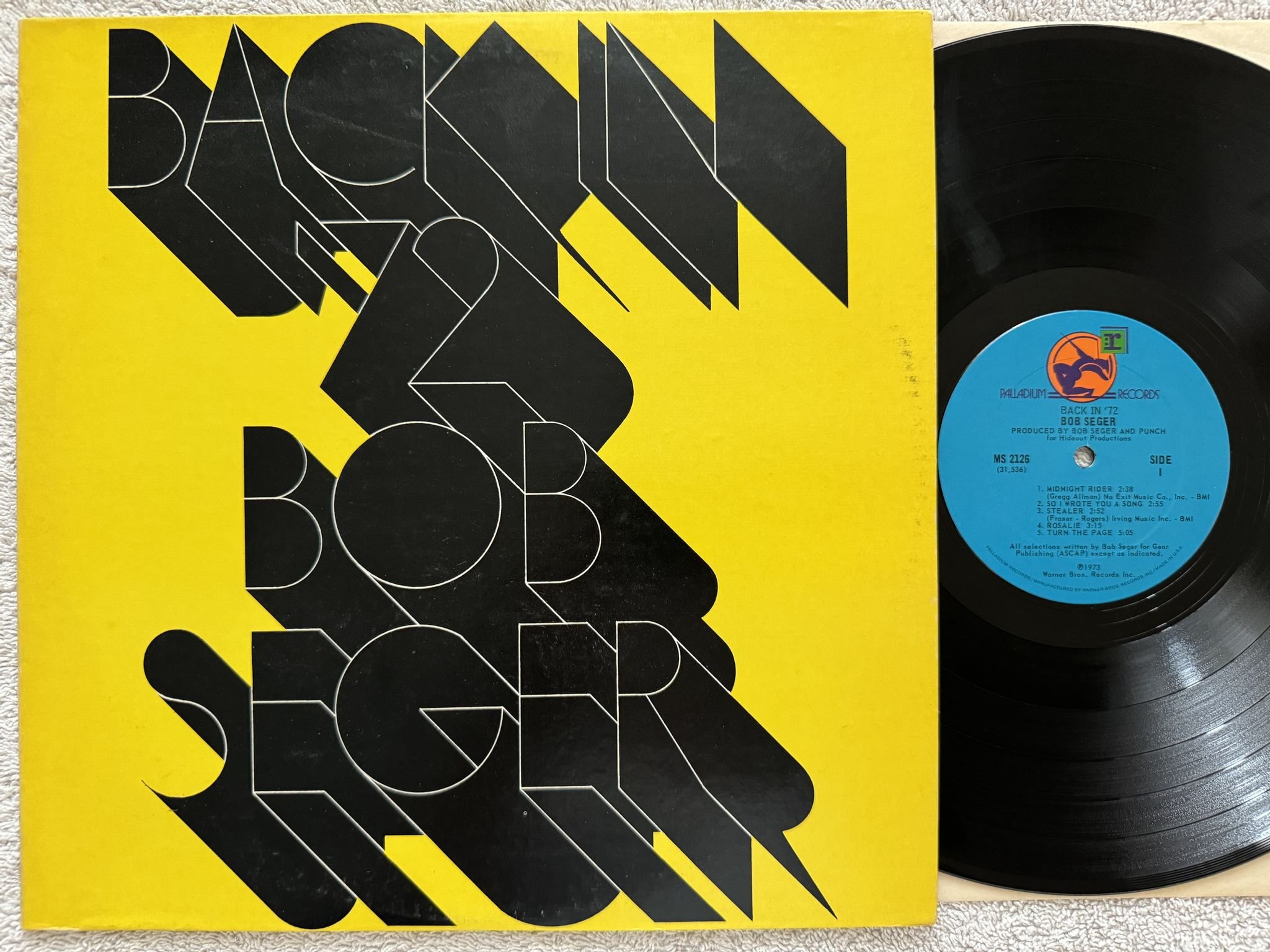 Omslagsbild för skivan BOB SEGER back in '72 LP -73 US RADIUM RECORDS MS 2126