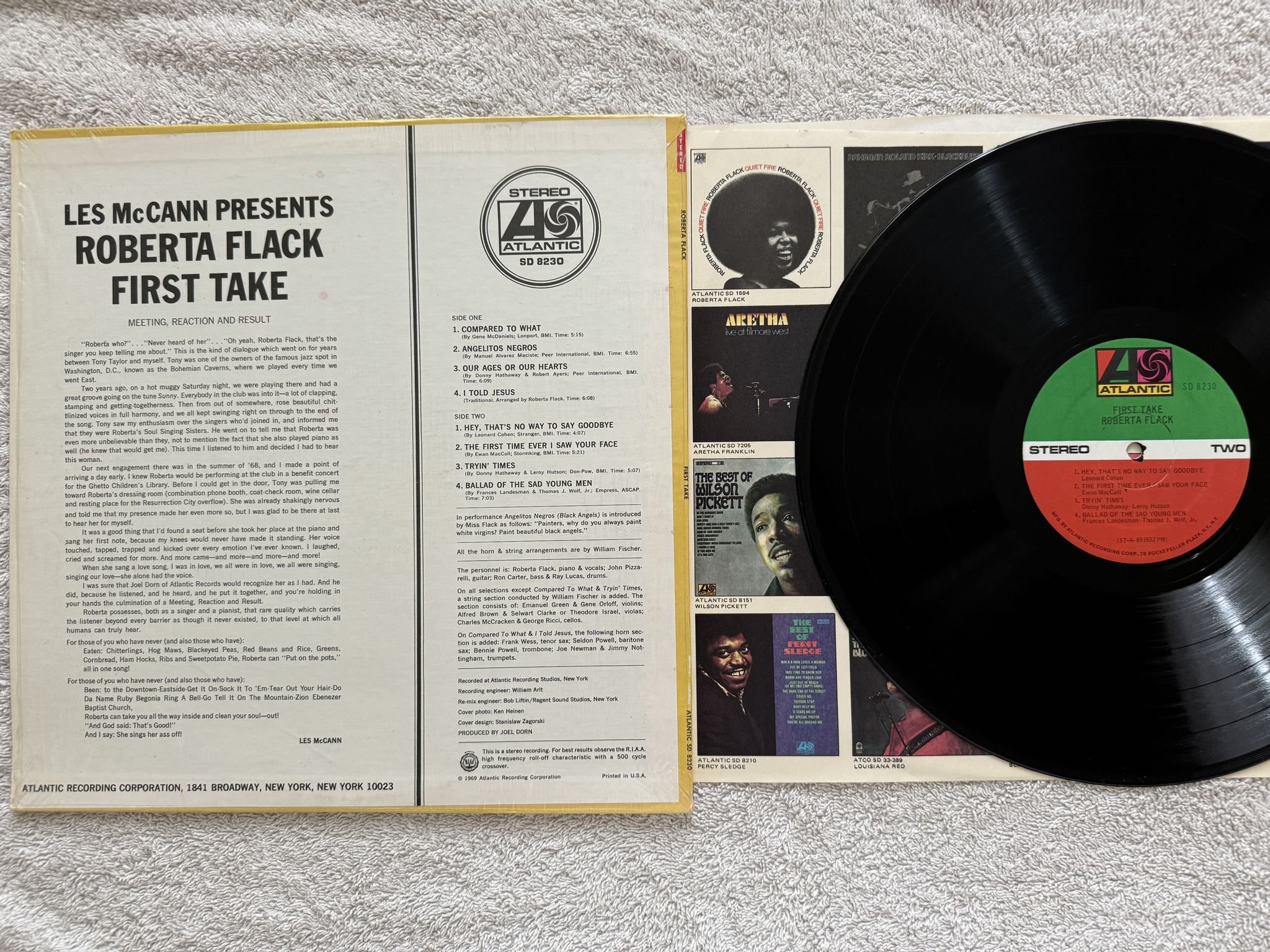 Omslagsbild för skivan ROBERTA FLACK first take LP -69 US ATLANTIC SD 8230