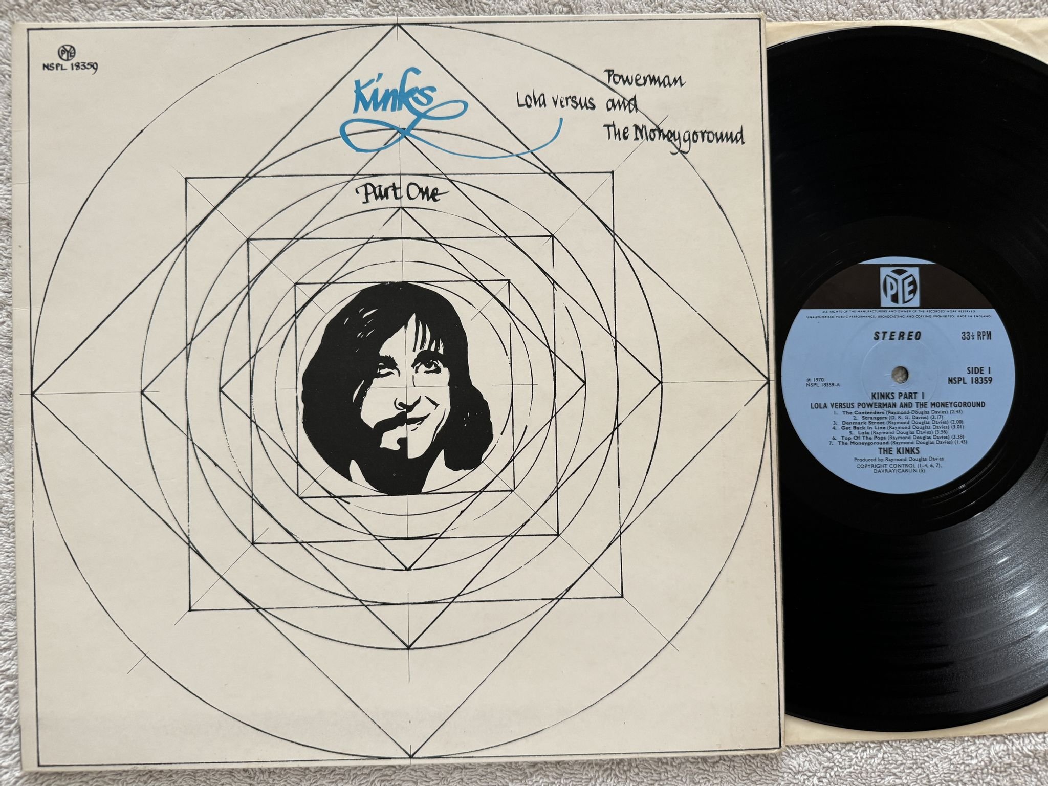 Omslagsbild för skivan KINKS Lola Versus Powerman ... LP -70 UK PYE NSPL 18359 *** PSYCH ROCK ***