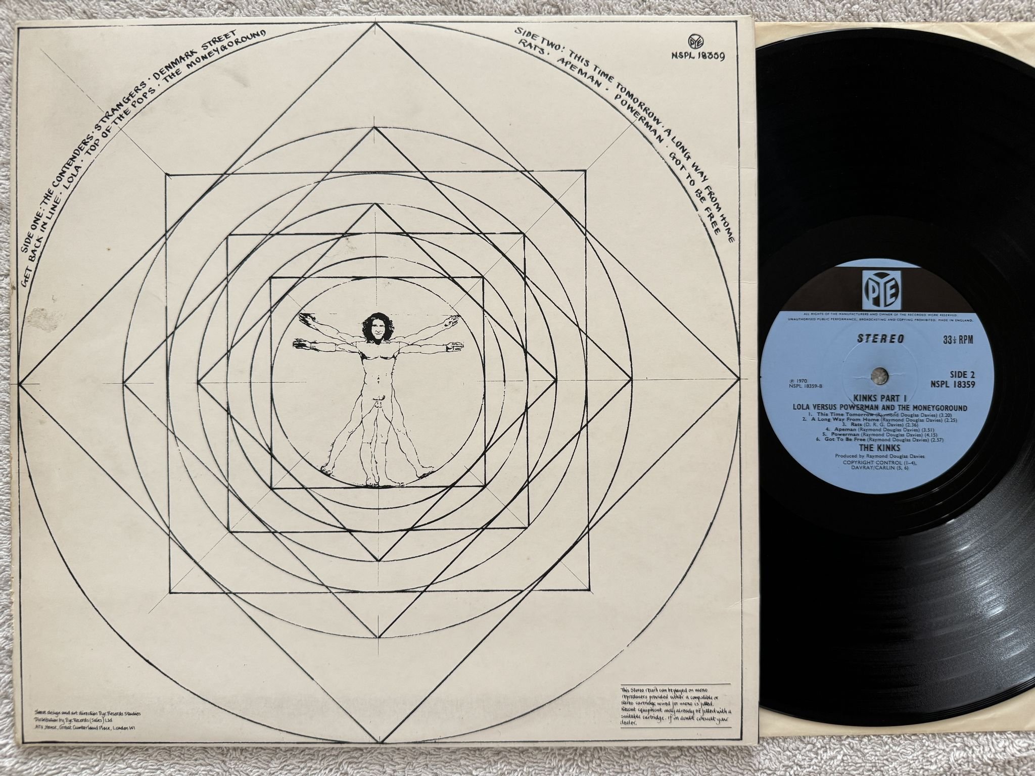 Omslagsbild för skivan KINKS Lola Versus Powerman ... LP -70 UK PYE NSPL 18359 *** PSYCH ROCK ***
