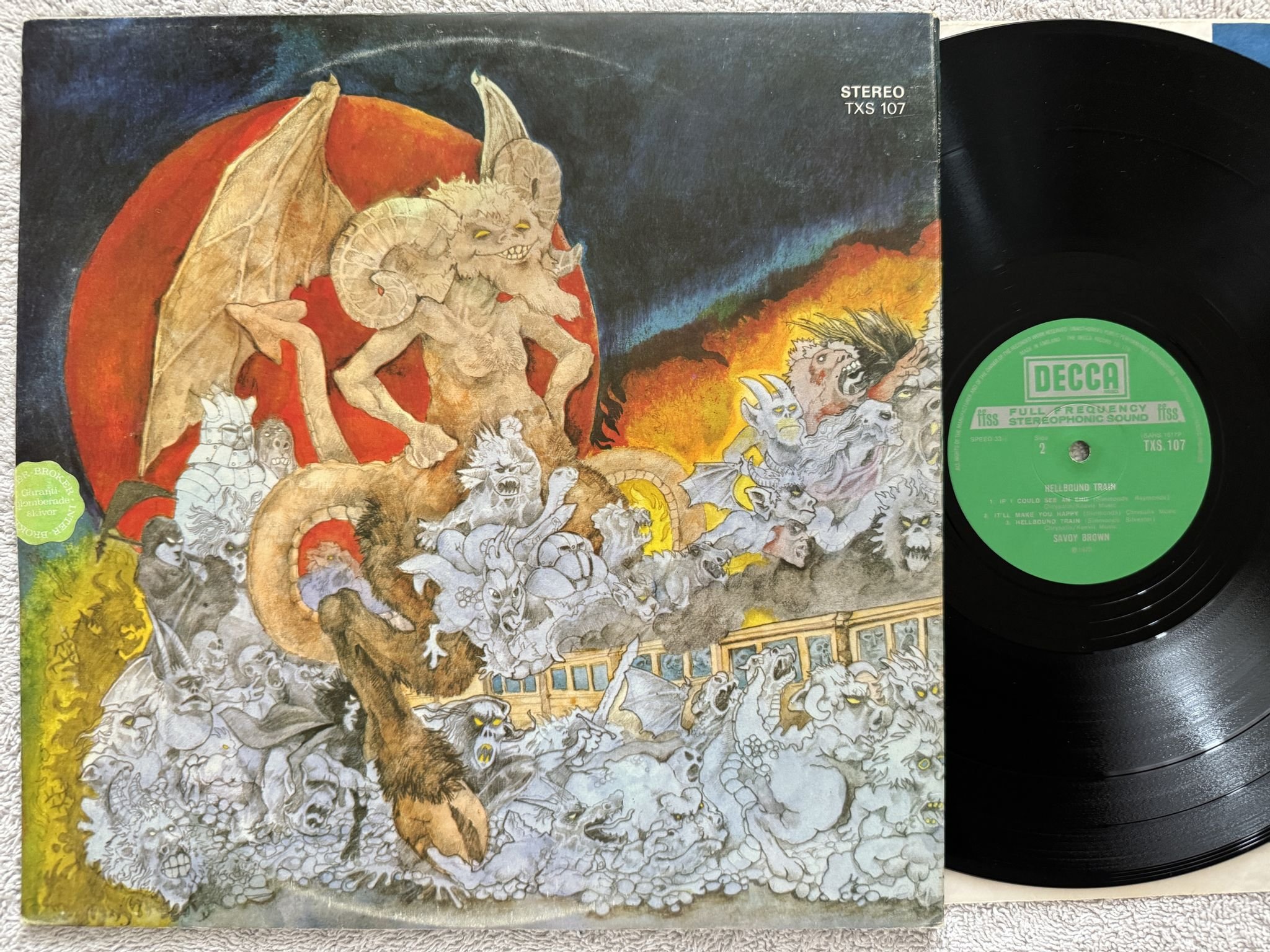 Omslagsbild för skivan SAVOY BROWN Hellbound Train LP -72 UK DECCA TXS 107 *** BLUES ROCK ***