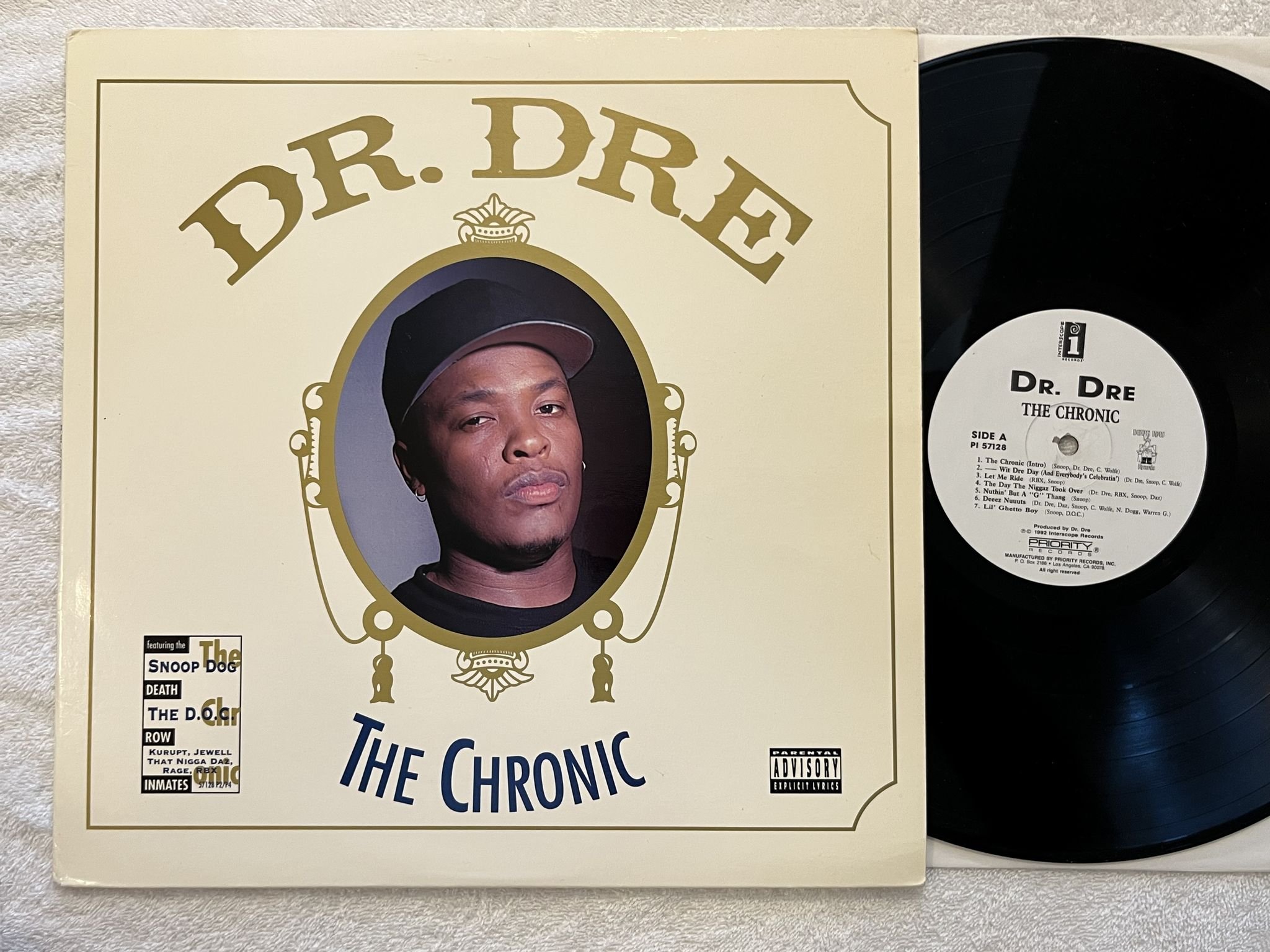 Omslagsbild för skivan DR DRE the cronic LP -92 US INTERSCOPE PI 57128 *** WEST COAST CLASSIC ***