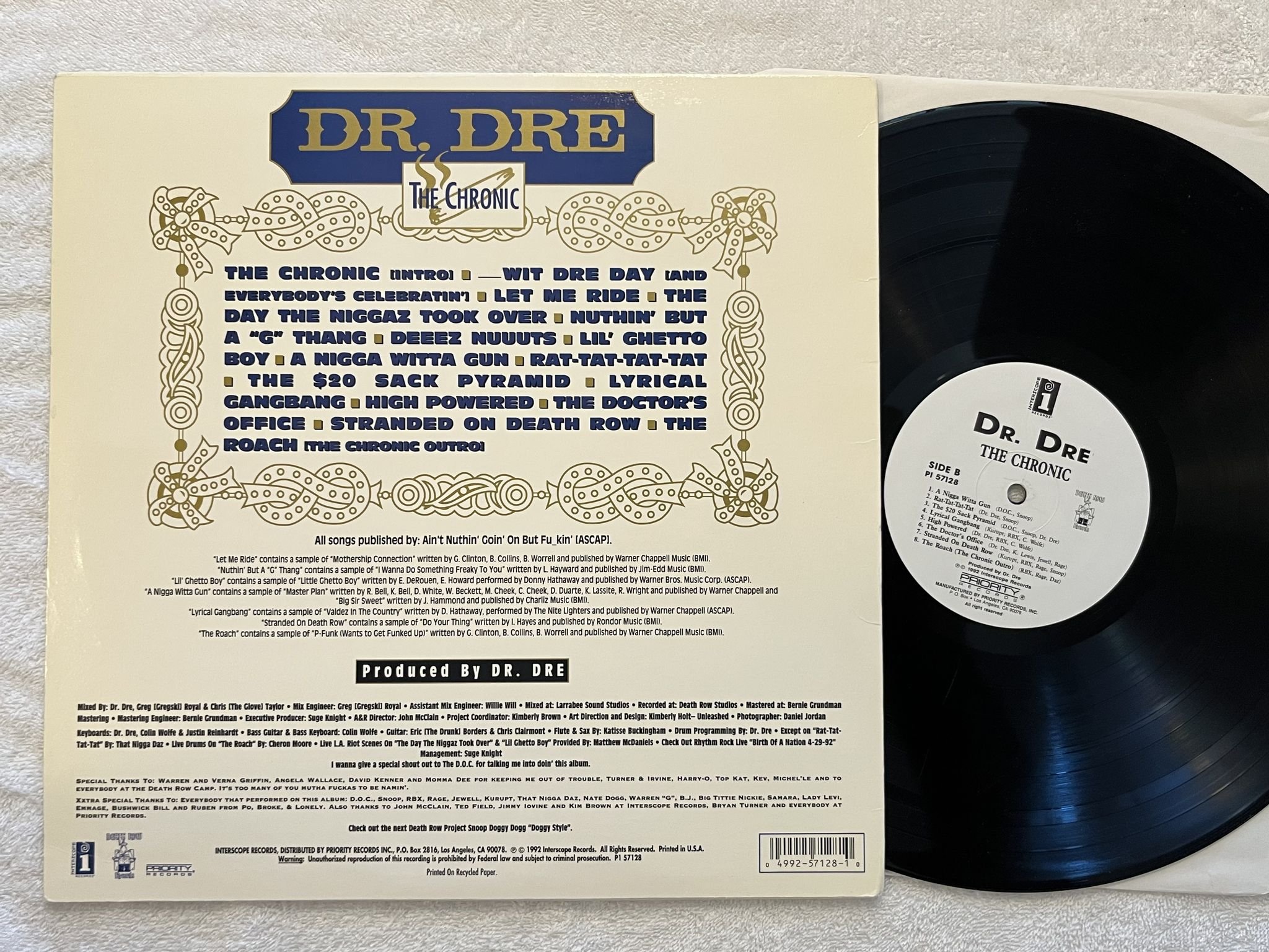 Omslagsbild för skivan DR DRE the cronic LP -92 US INTERSCOPE PI 57128 *** WEST COAST CLASSIC ***