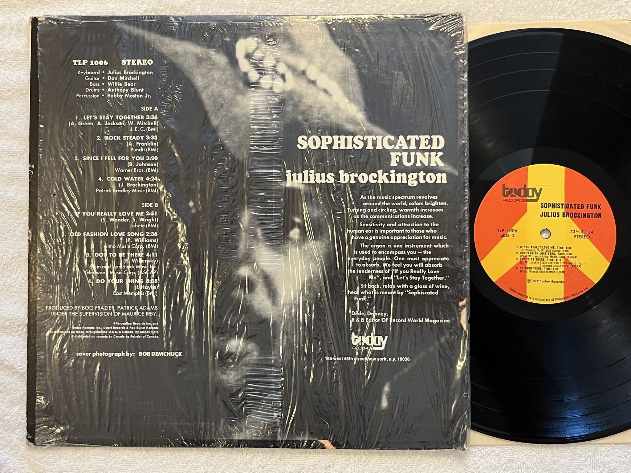 Omslagsbild för skivan JULIUS BROCKINGTON sophisticated funk LP -72 US TODAY TLP 1006