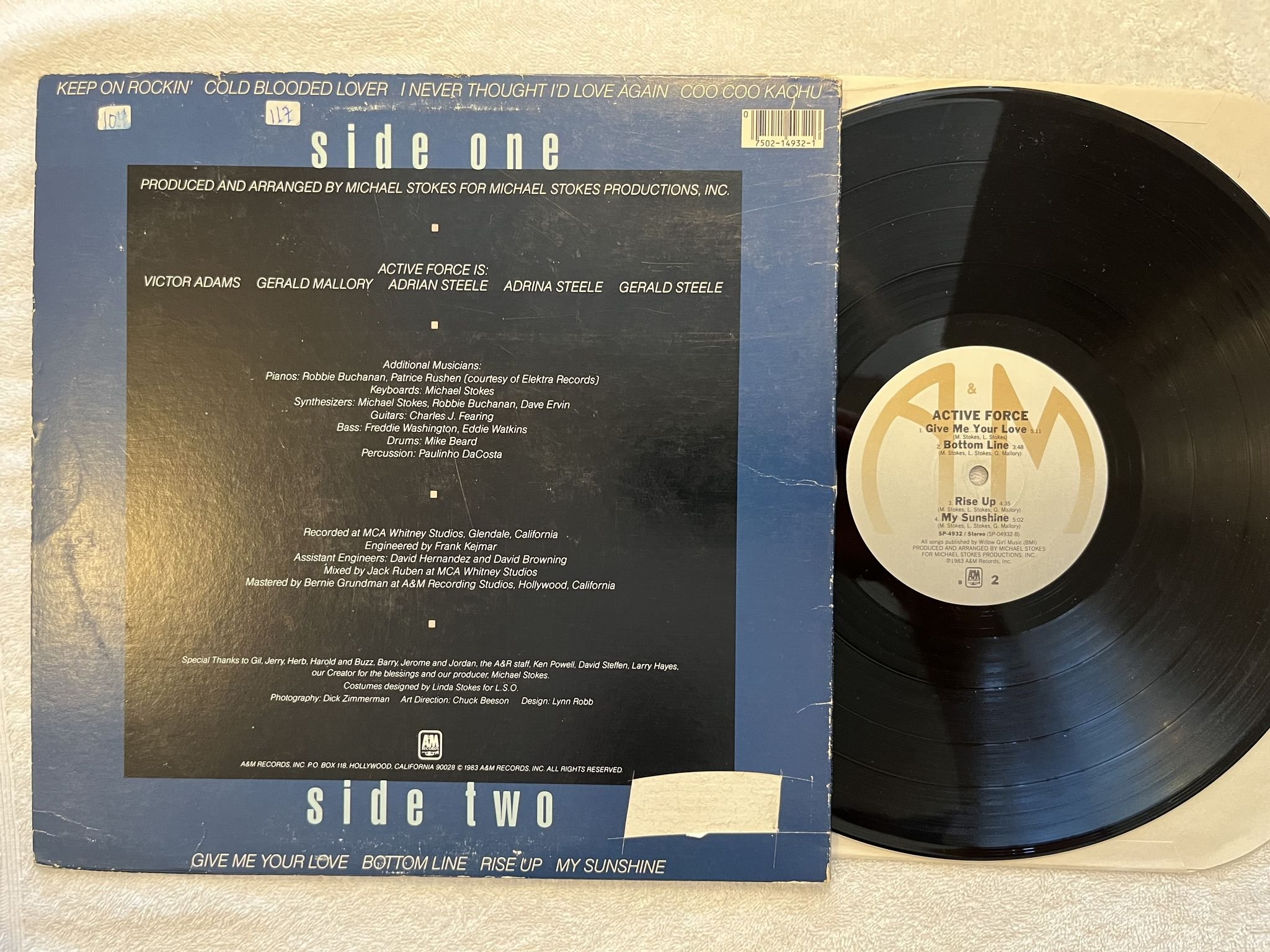 Omslagsbild för skivan ACTIVE FORCE s/t -83 US A&M SP-4932 *** DISCO BOOGIE ***