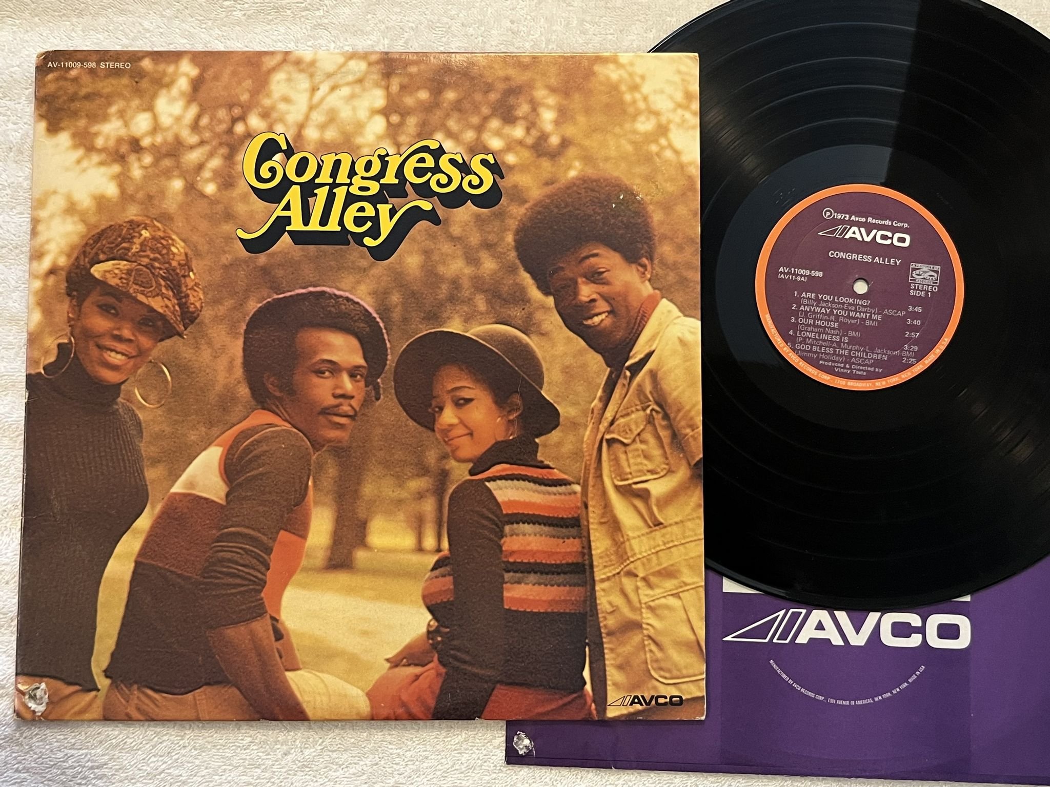 Omslagsbild för skivan CONGRESS ALLEY s/t LP -73 US AVCO AV-11009-598 *** RARE SOUL ***