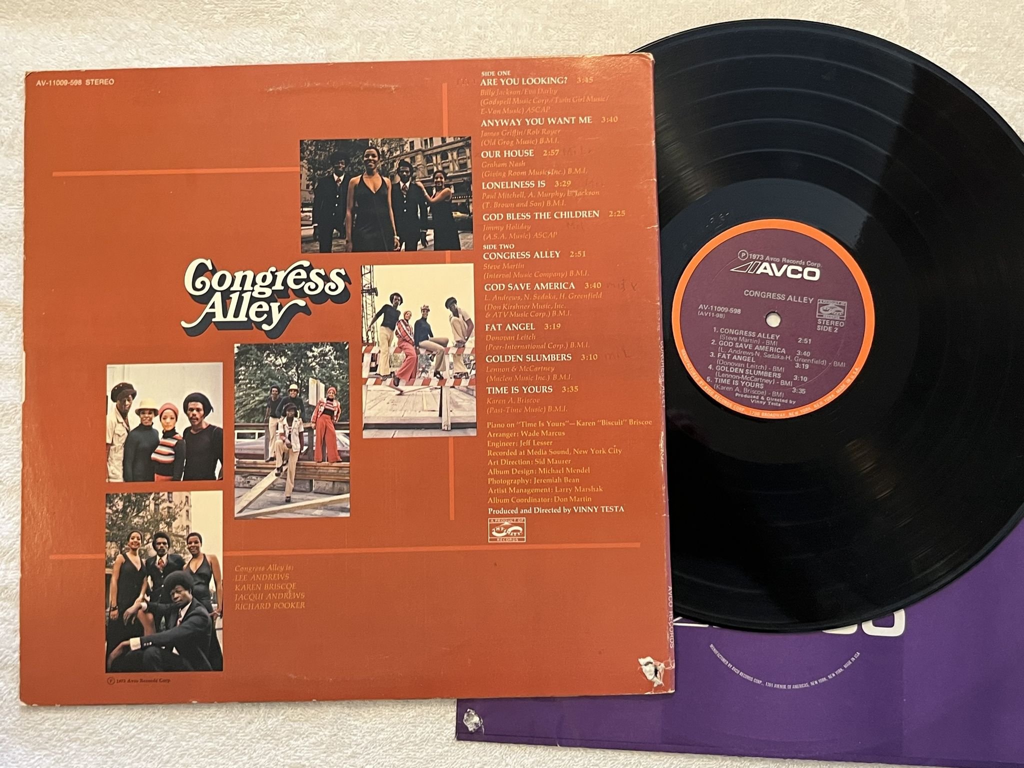 Omslagsbild för skivan CONGRESS ALLEY s/t LP -73 US AVCO AV-11009-598 *** RARE SOUL ***