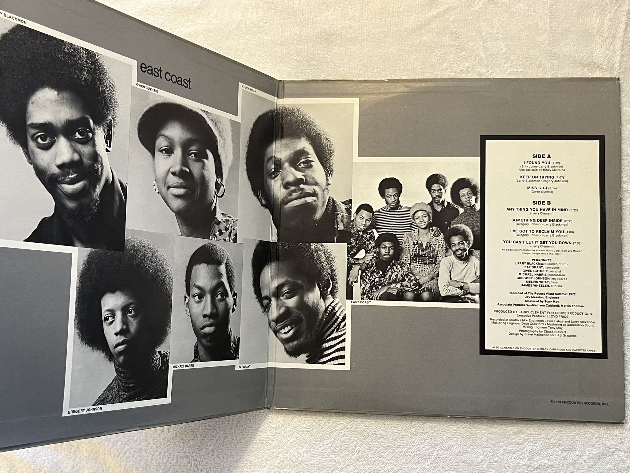 Omslagsbild för skivan EAST COAST s/t LP -73 US ENCOUNTER EN-3002 *** RARE FUNKY SOUL ***