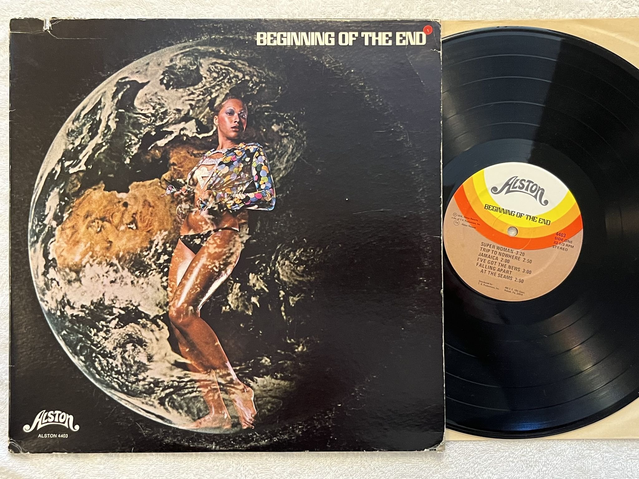 Omslagsbild för skivan BEGINNING OF THE END s/t LP -76 US ALSTON 4403 *** MEGA RARE FUNKY SOUL ***