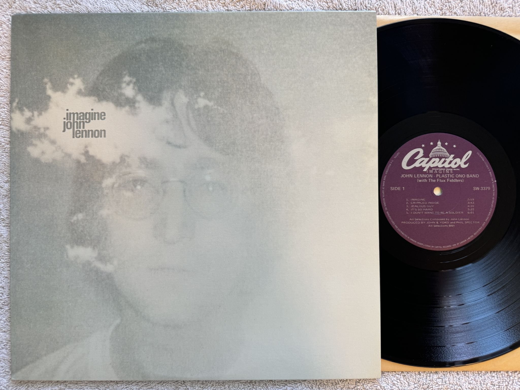 Omslagsbild för skivan JOHN LENNON imagine LP Can CAPITOL SW-3379 *** CLASSIC ***