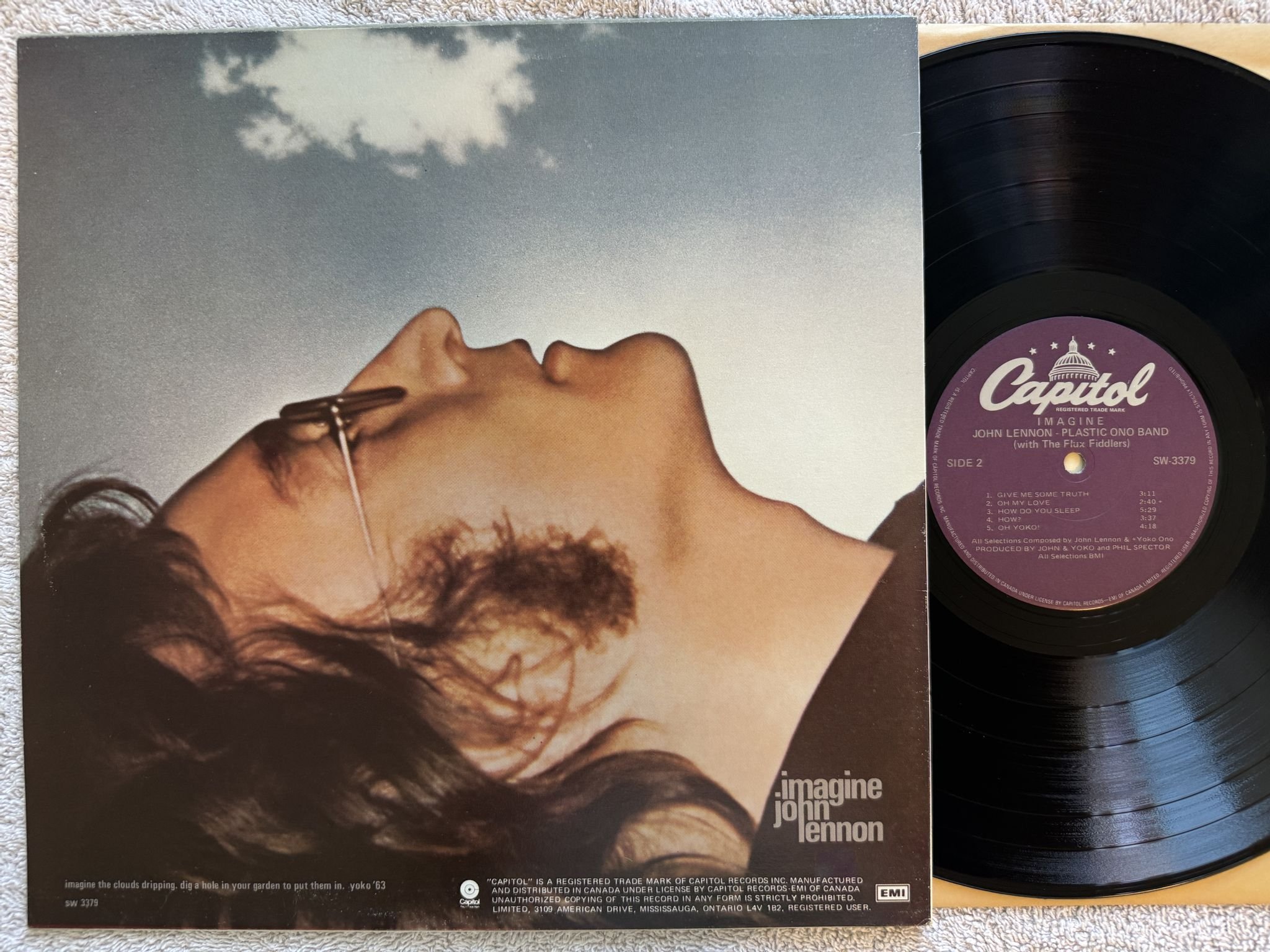 Omslagsbild för skivan JOHN LENNON imagine LP Can CAPITOL SW-3379 *** CLASSIC ***