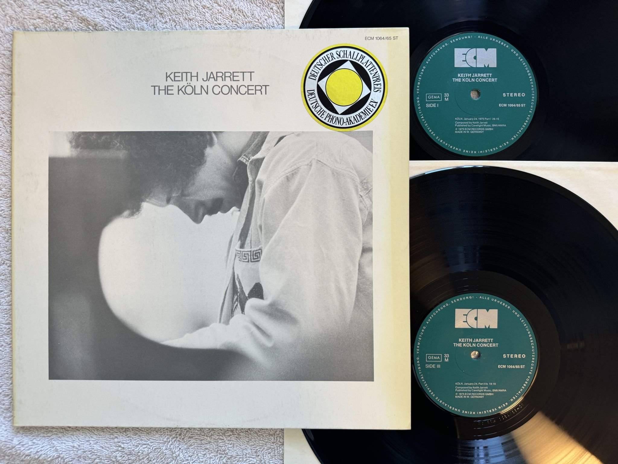 Omslagsbild för skivan KEITH JARRETT the Köln concert 2xLP -75 Ger ECM 1064/65 ST