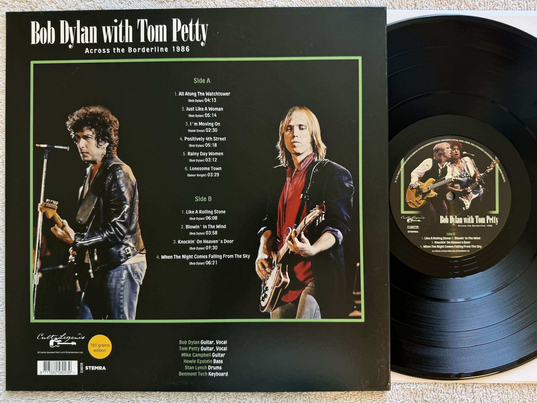 Omslagsbild för skivan BOB DYLAN w/ TOM PETTY Across The Borderline 1986 LP CL80239