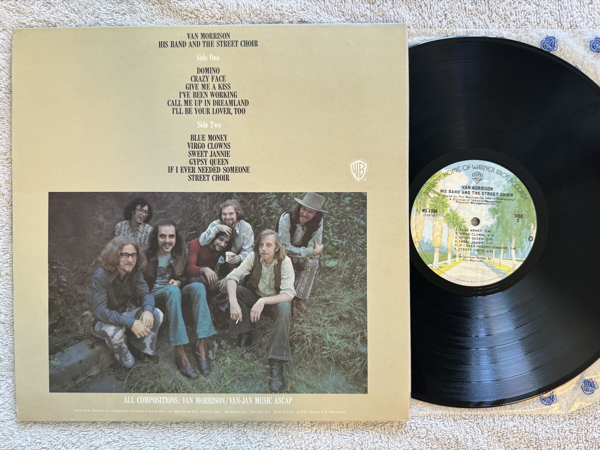 Omslagsbild för skivan VAN MORRISON his band and the street choir LP US WARNER WS 1884