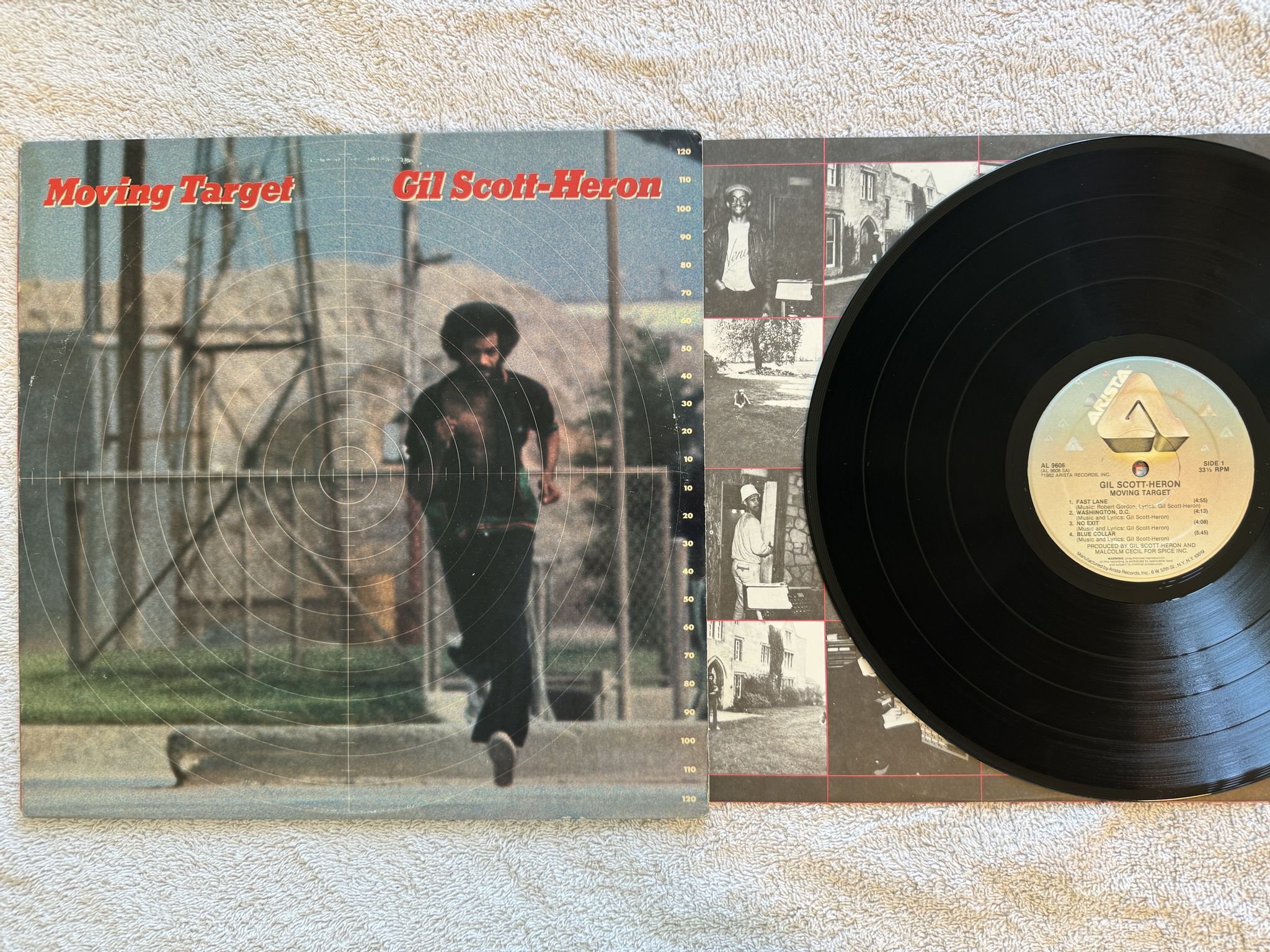 Omslagsbild för skivan GIL SCOTT-HERON moving target LP -82 US ARISTA AL 9606