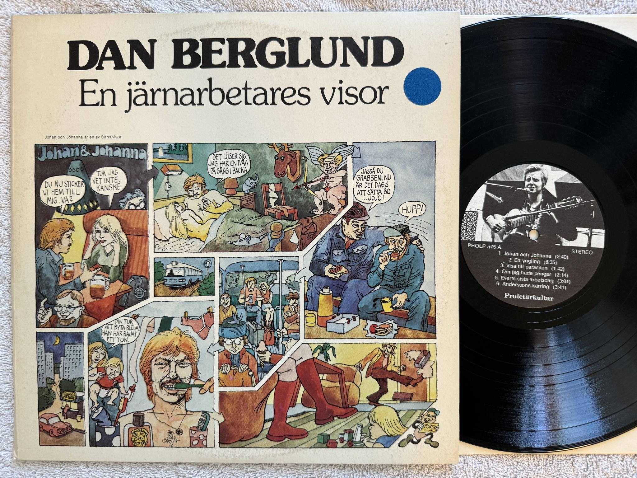 Omslagsbild för skivan DAN BERGLUND en järnarbetares visor LP -75 PROLETÄRKULTUR PROLP 575