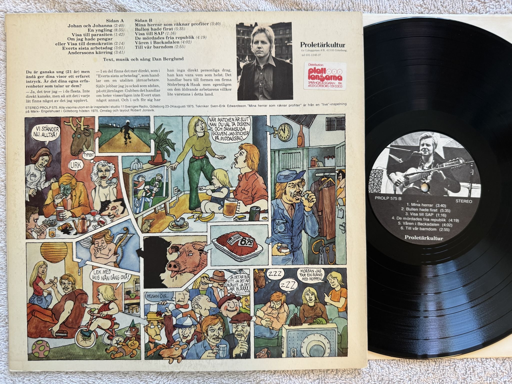 Omslagsbild för skivan DAN BERGLUND en järnarbetares visor LP -75 PROLETÄRKULTUR PROLP 575