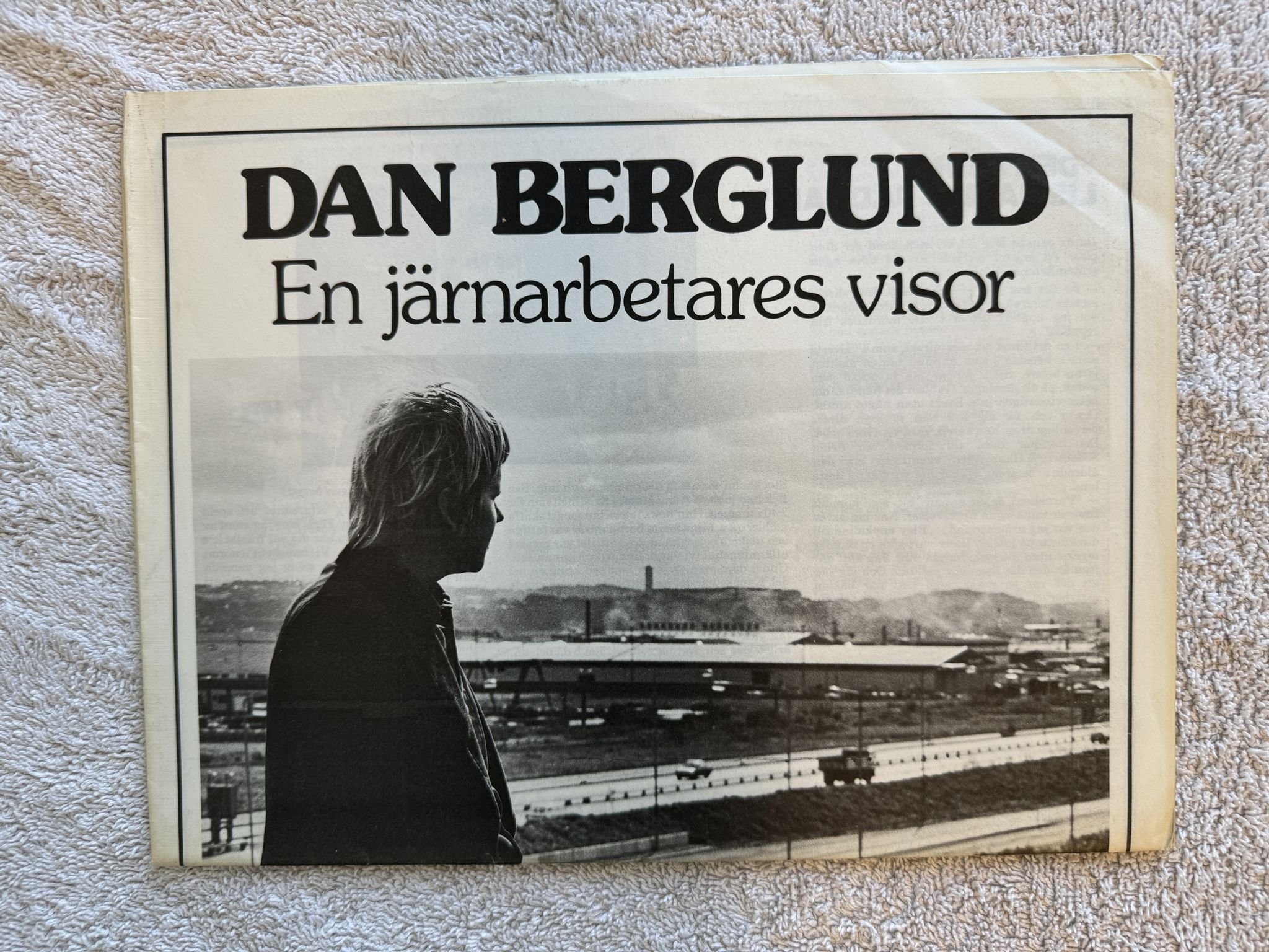 Omslagsbild för skivan DAN BERGLUND en järnarbetares visor LP -75 PROLETÄRKULTUR PROLP 575